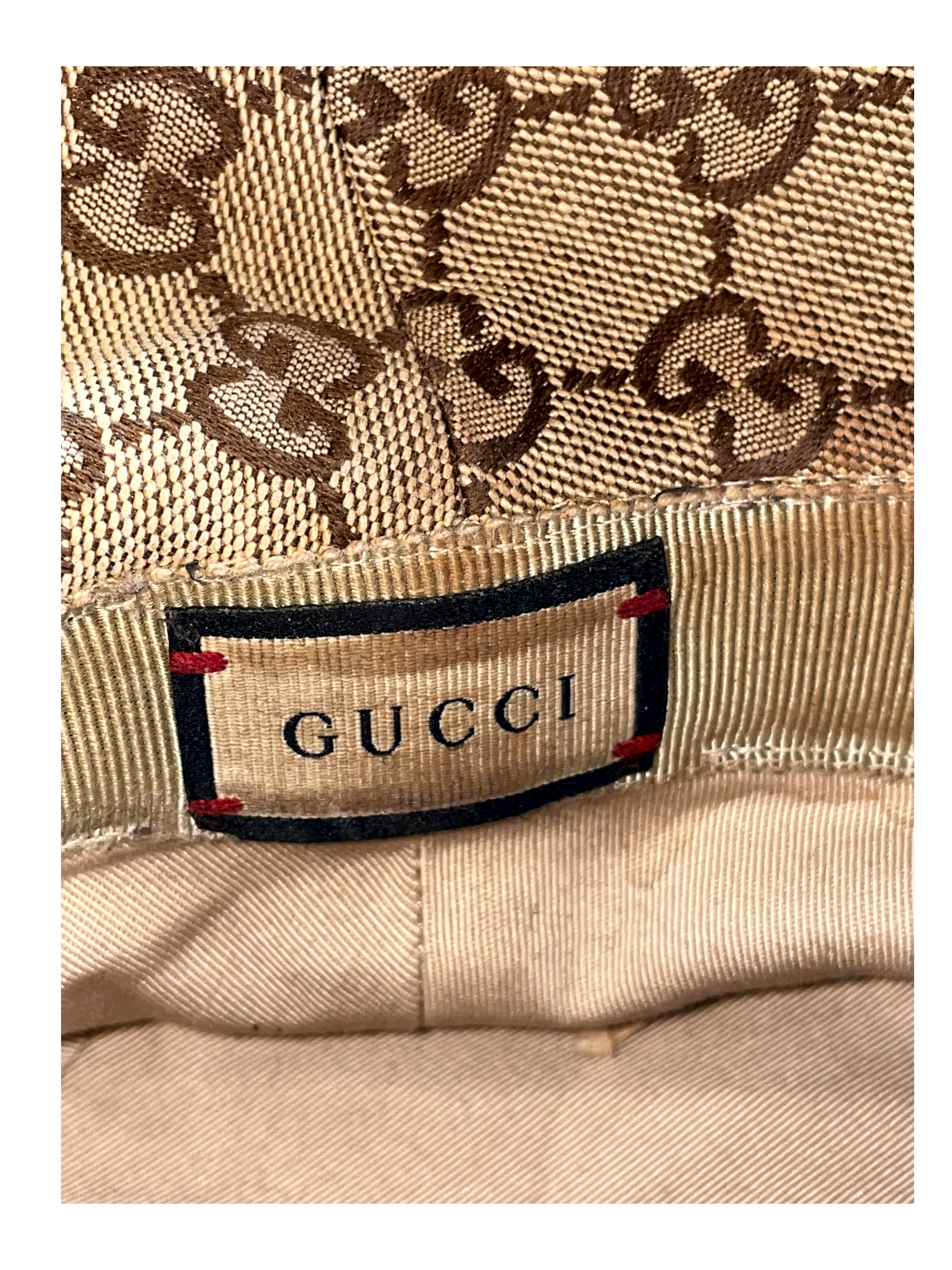 Gucci Monogram Beige & Brown Bucket Hat