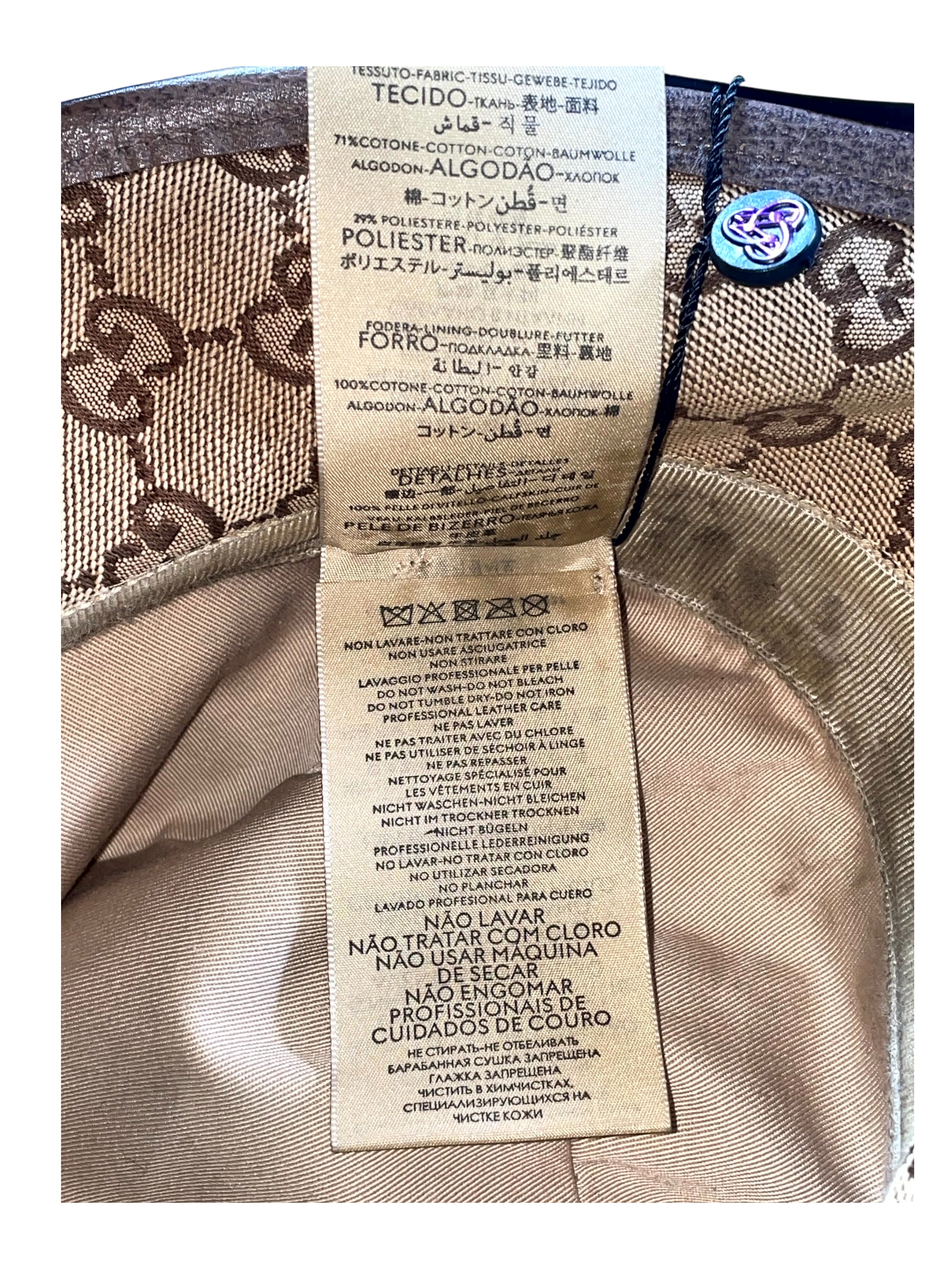 Gucci Monogram Beige & Brown Bucket Hat