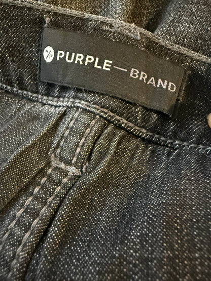 Purple Jeans Grey Orange Green Splatter Used 34