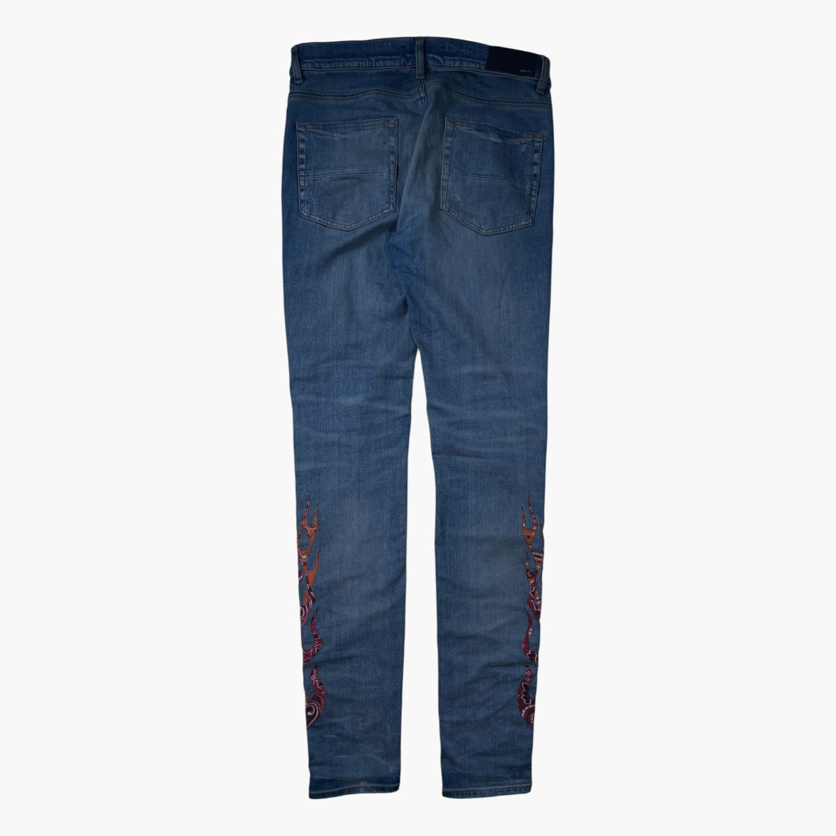 Amiri Orange & Red Bandana Light Wash Jeans