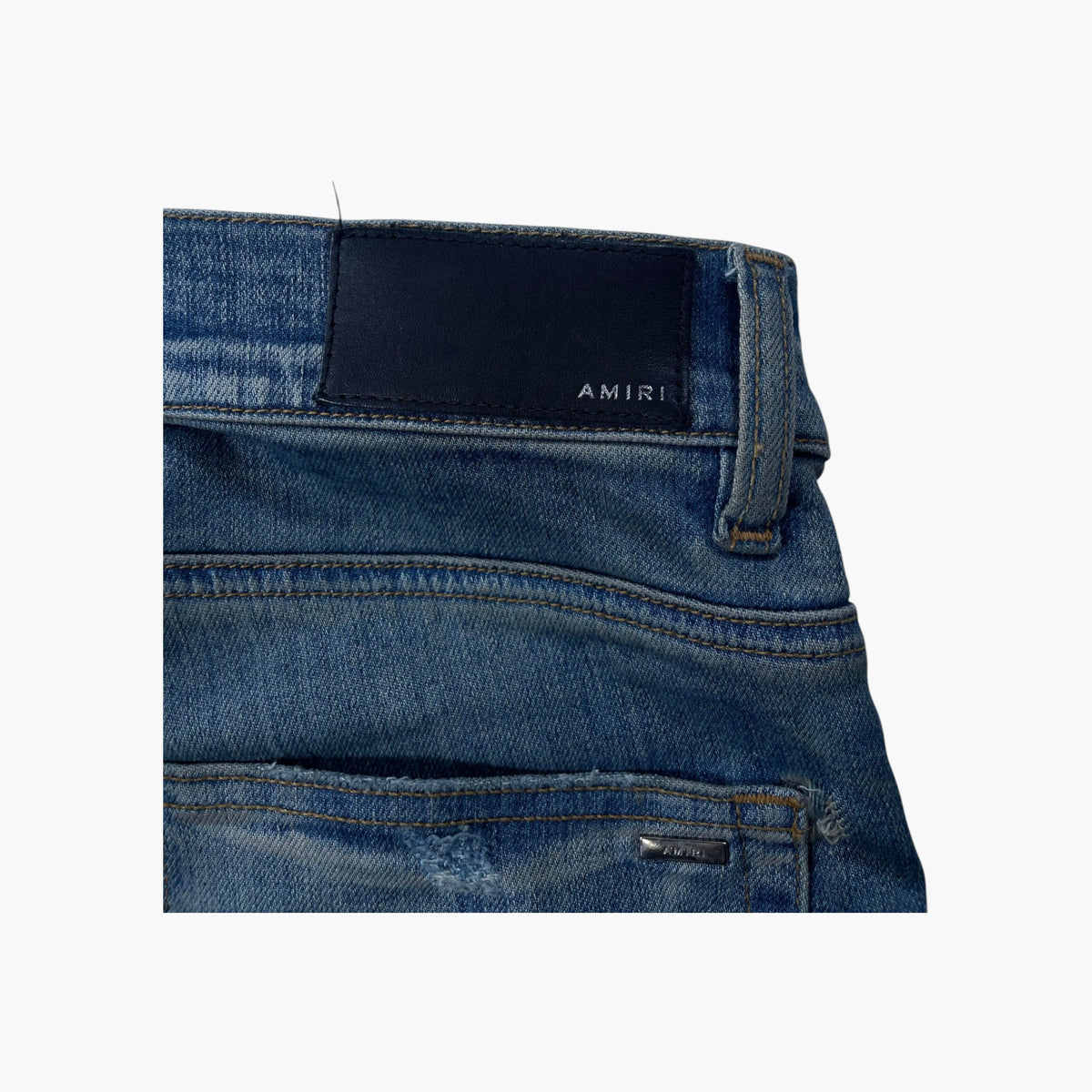 Amiri Orange & Red Bandana Light Wash Jeans