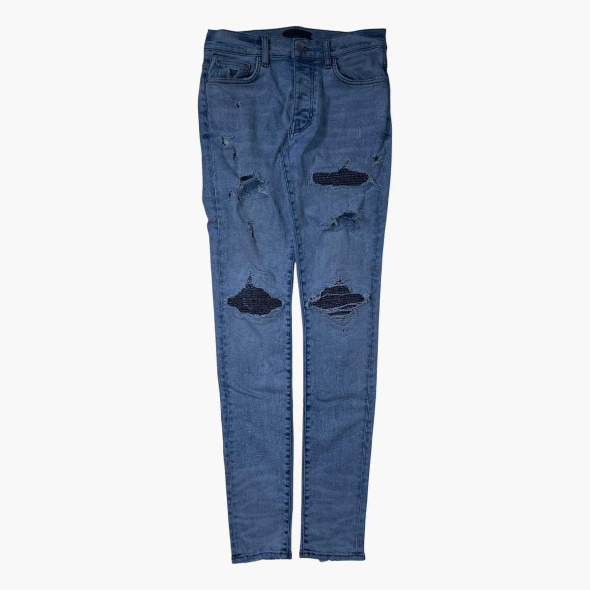 Amiri MX1 Iridescent Patch Light Wash Jeans