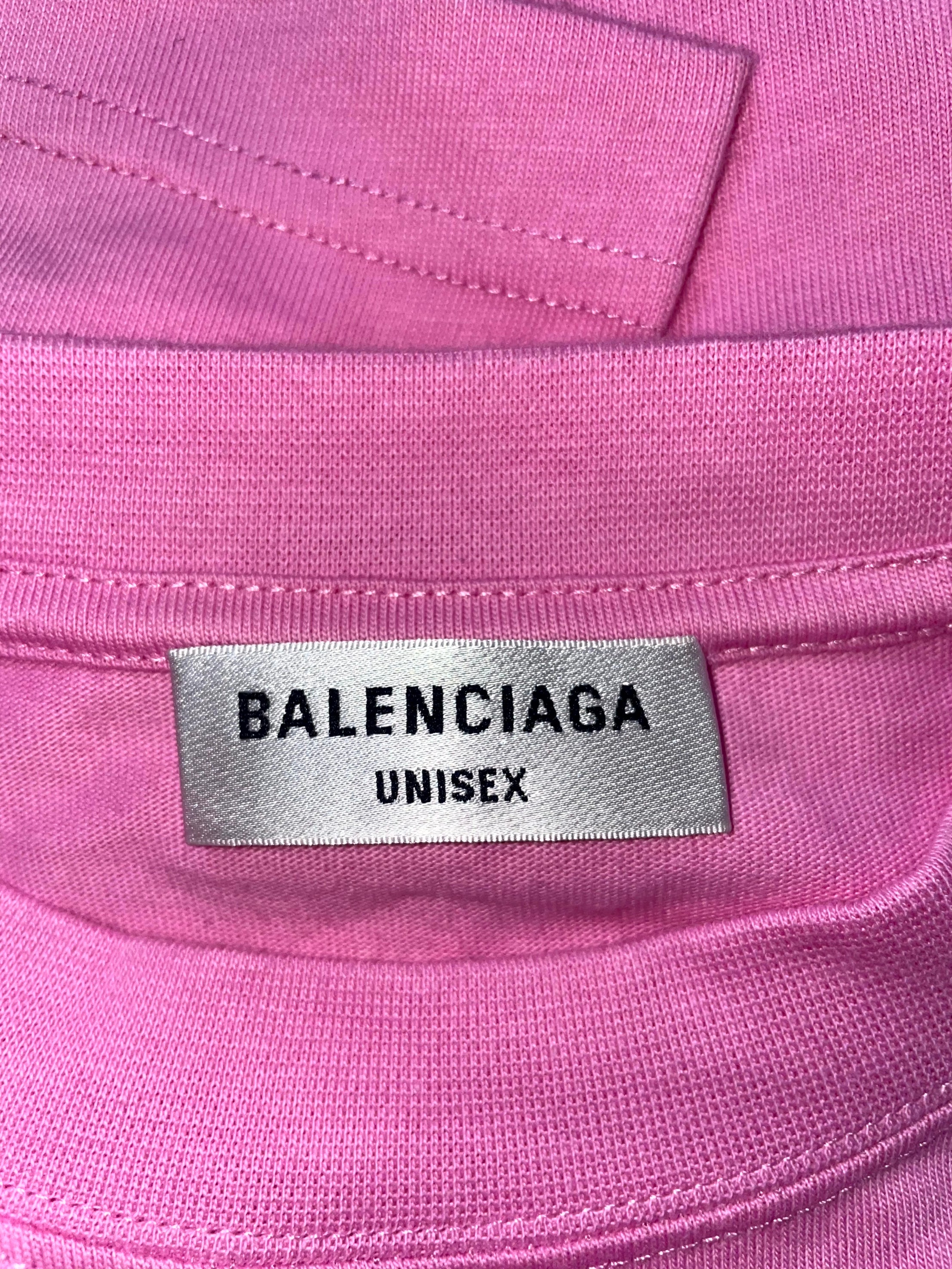 Balenciaga BB Rhinestone Pink Tee