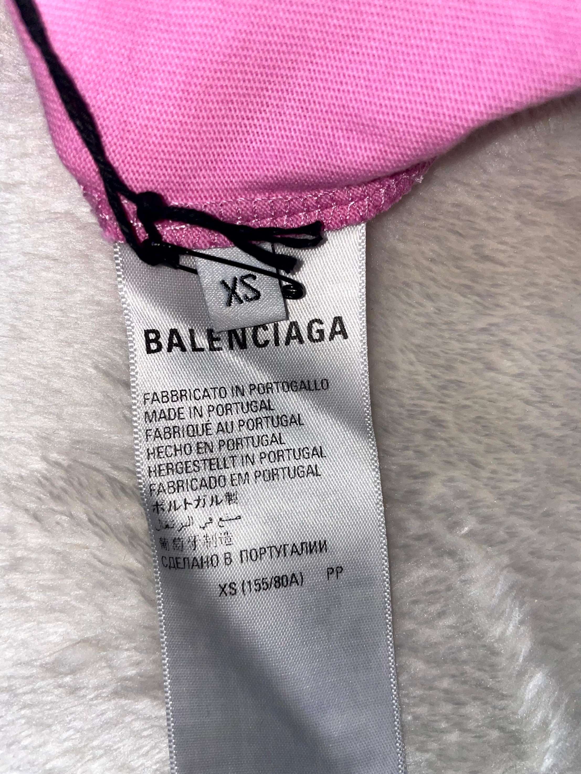 Balenciaga BB Rhinestone Pink Tee