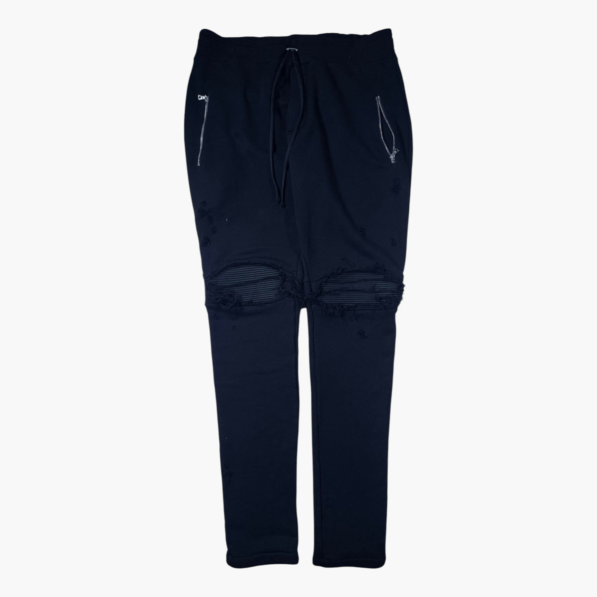 Amiri Distressed Patch Black Sweats