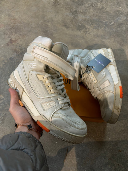 LV Virgil High Top Trainer Cream Used US 8.5 With Box