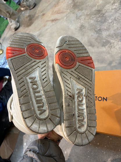 LV Virgil High Top Trainer Cream Used US 8.5 With Box
