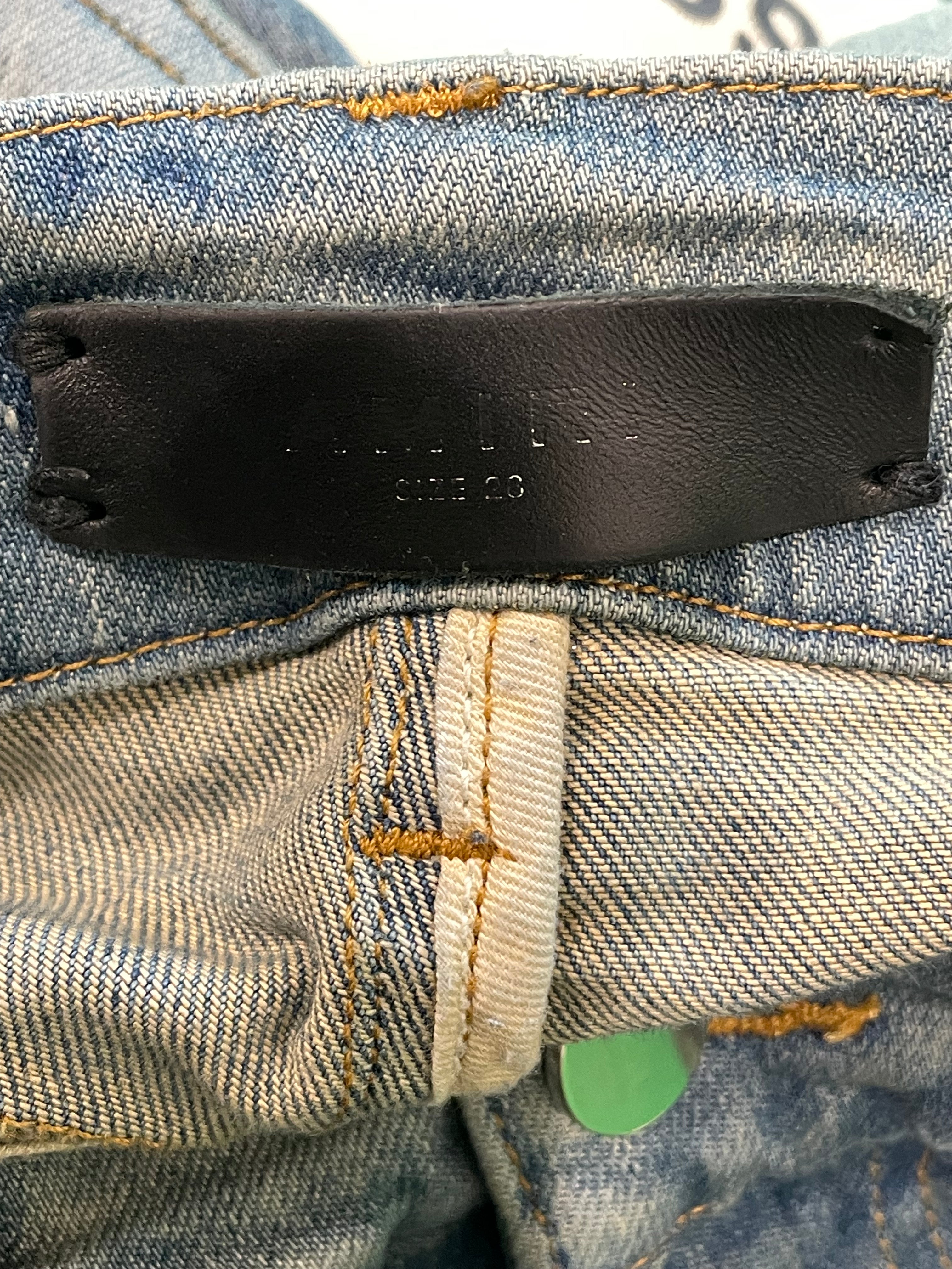 Amiri Vintage Wash Grey Glitter Blue Jeans