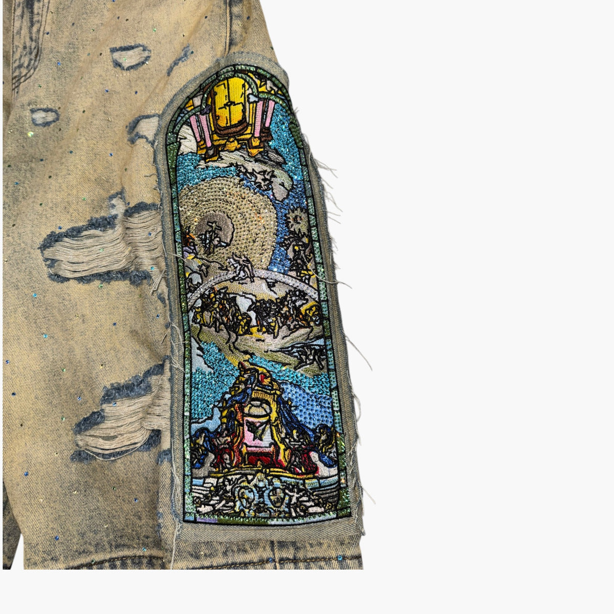 Who Decides War Chalice Rhinestone Jean Shorts