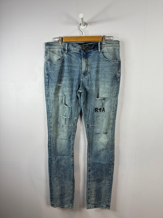 RTA Jeans Light Wash Ripped Used 34