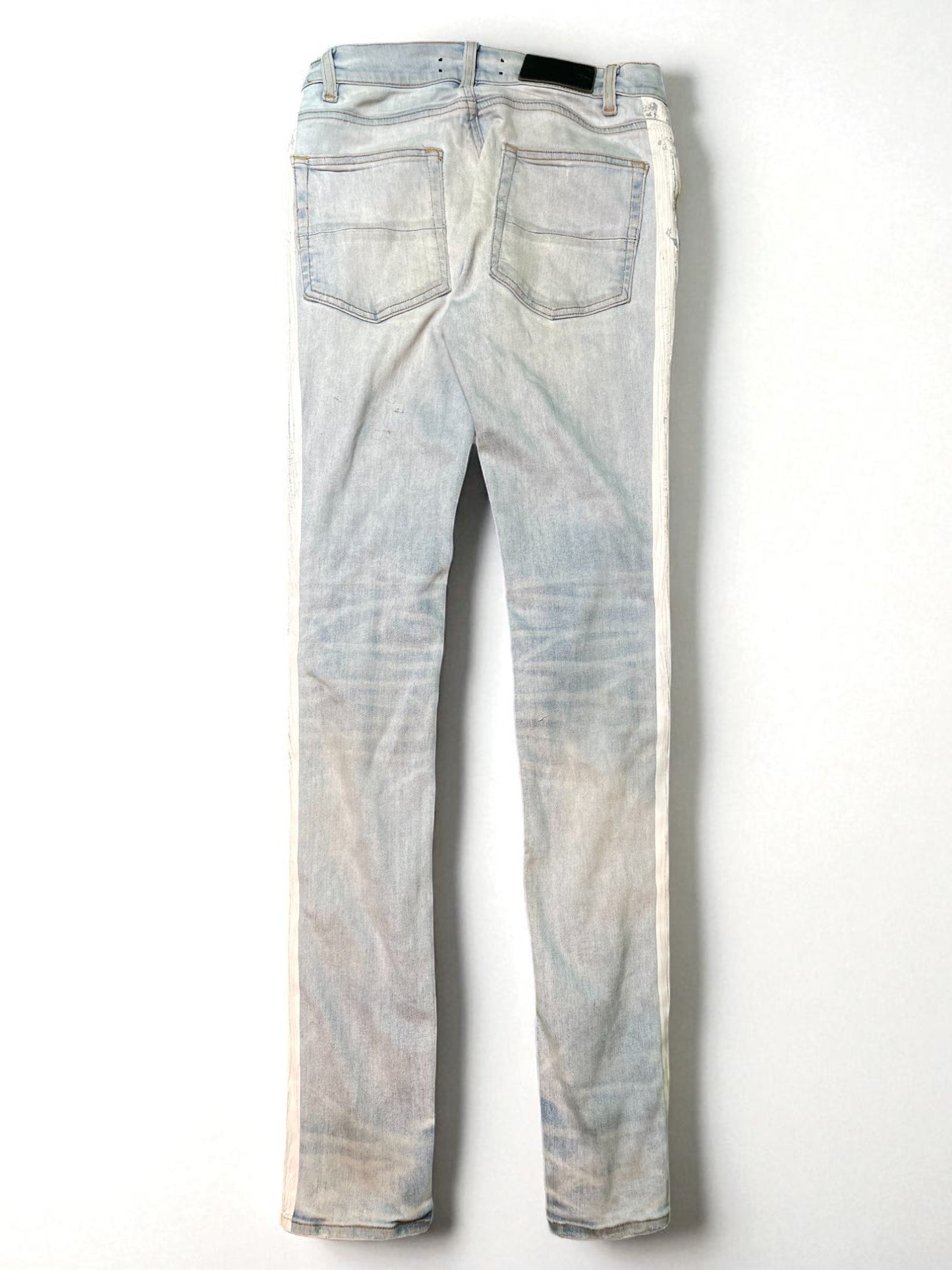 Amiri Thrasher White Stripe Light Wash Blue Jean