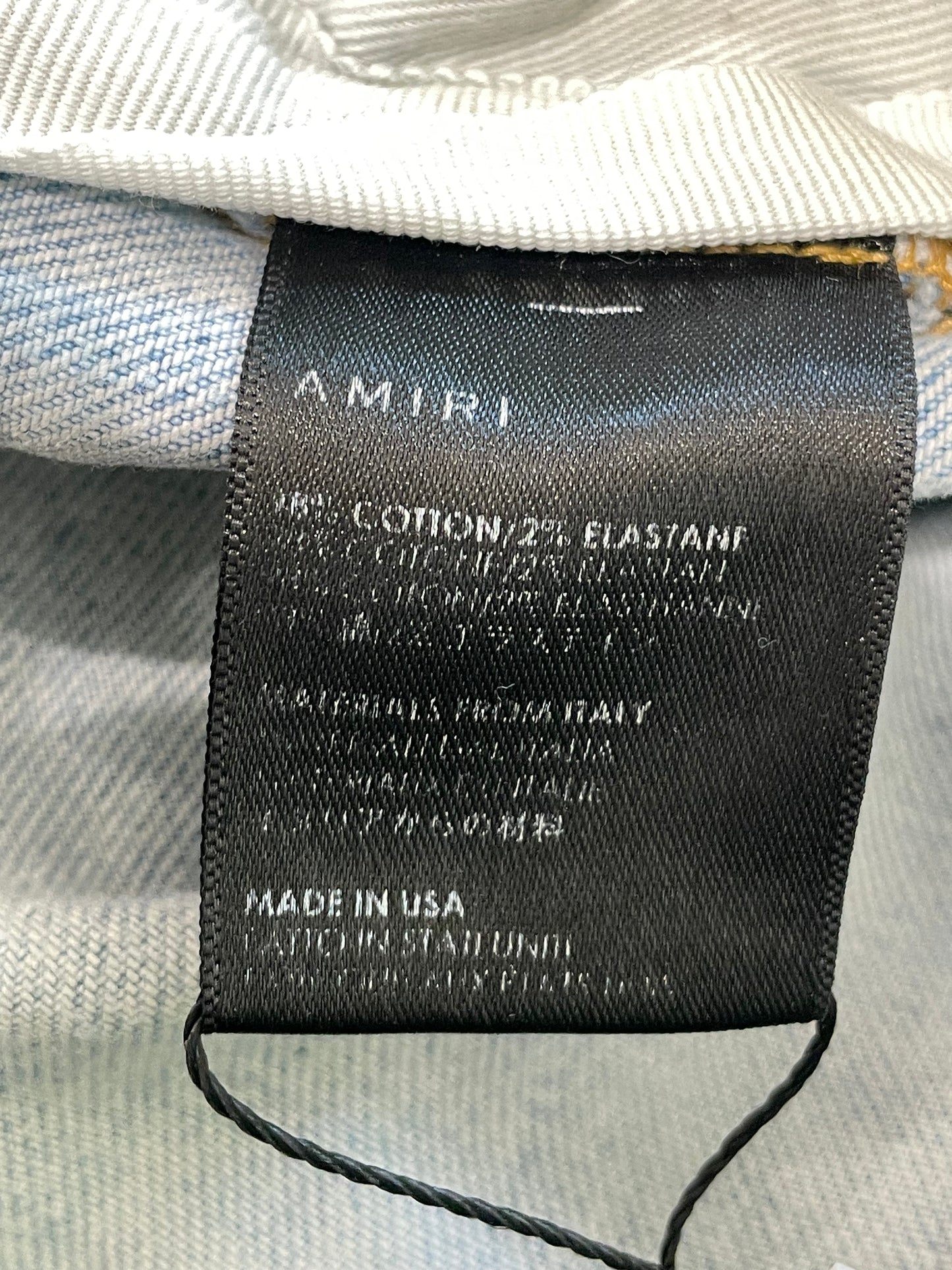 Amiri Thrasher White Stripe Light Wash Blue Jean