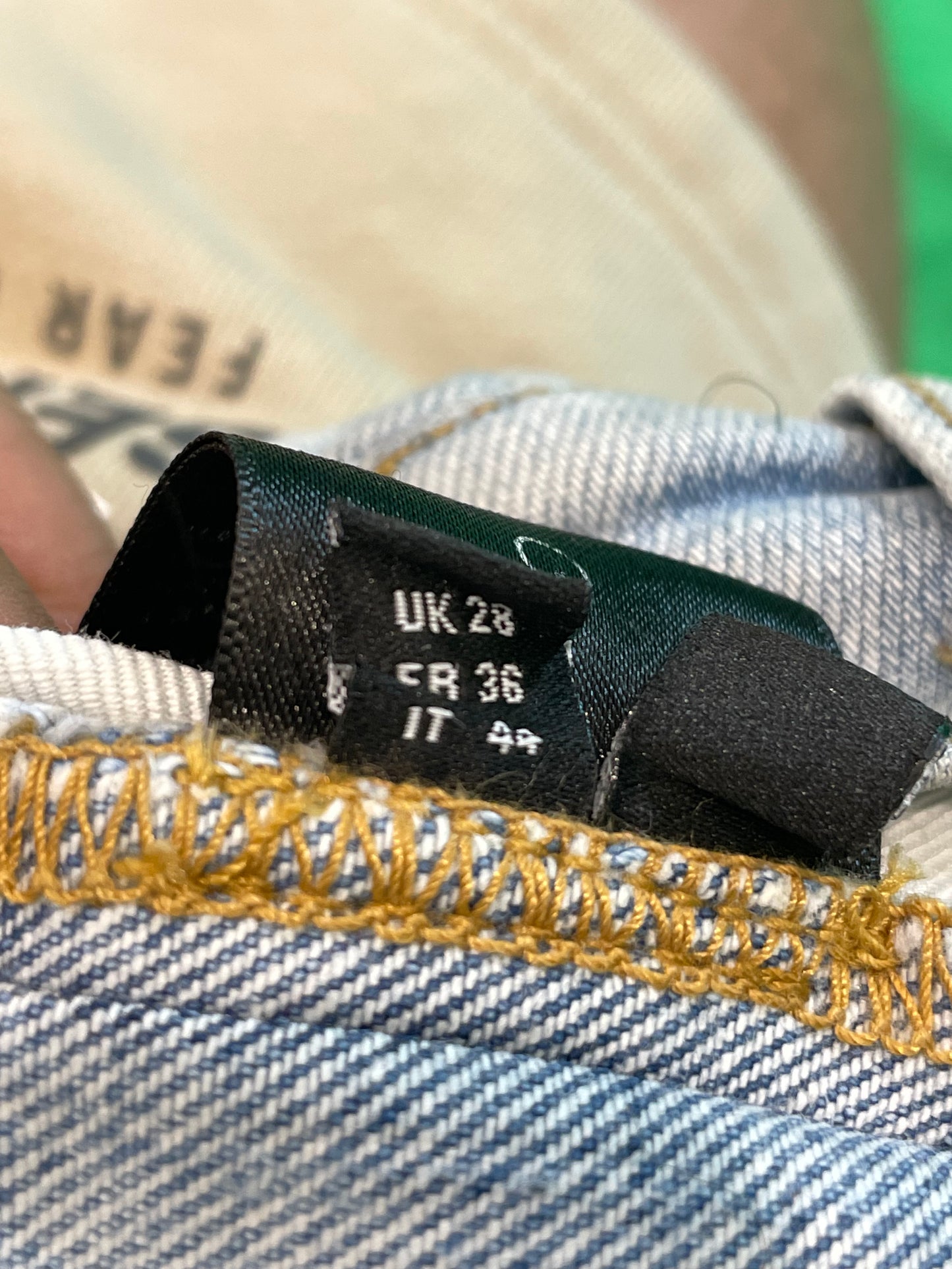 Amiri Thrasher White Stripe Light Wash Blue Jean