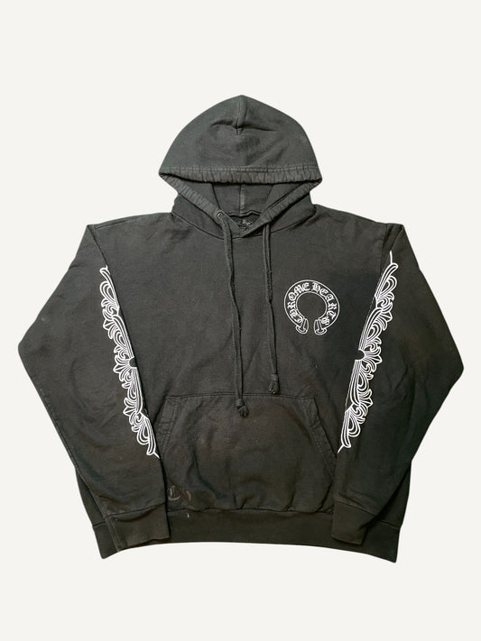 Chrome Hearts Horseshoe Logo Black Pullover Hoodie