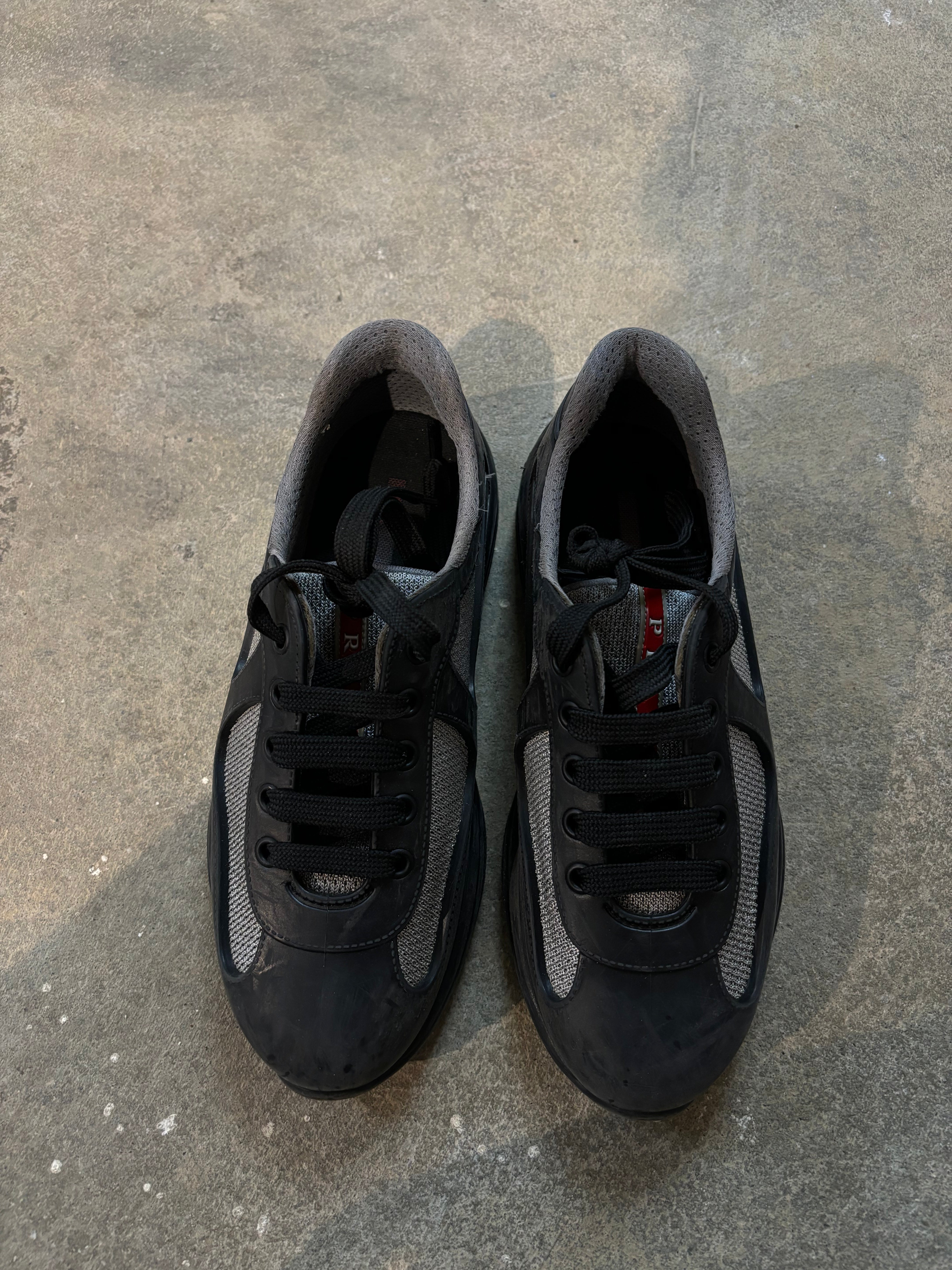 Prada Rubber Cup Black Grey Used 36 No Box