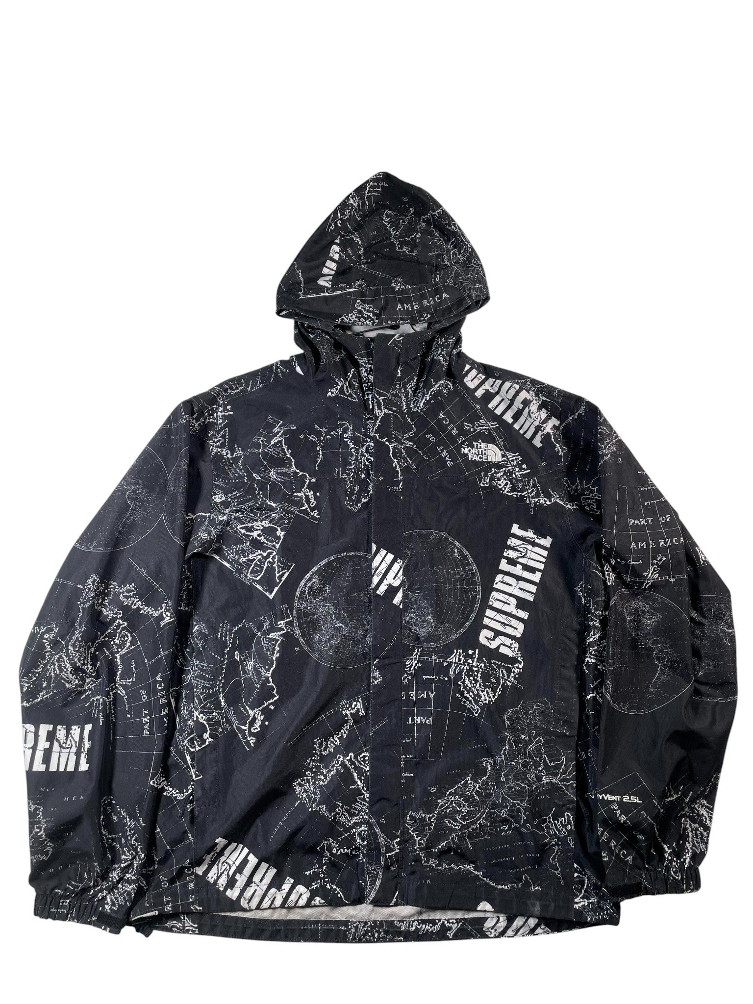 Supreme 'TNF Maps' Black Windbreaker