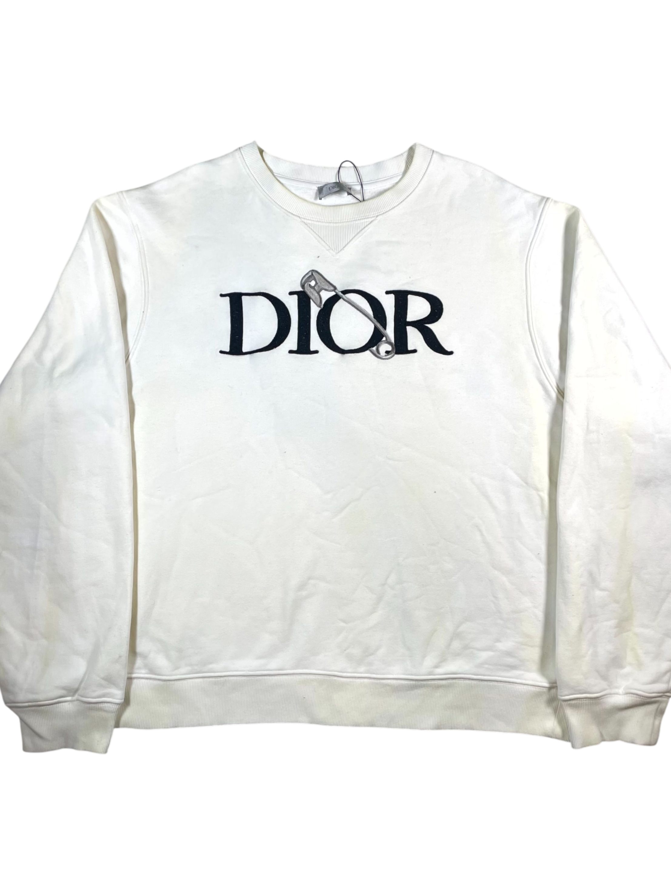 Dior Clothespin Crewneck White Sweatshirt