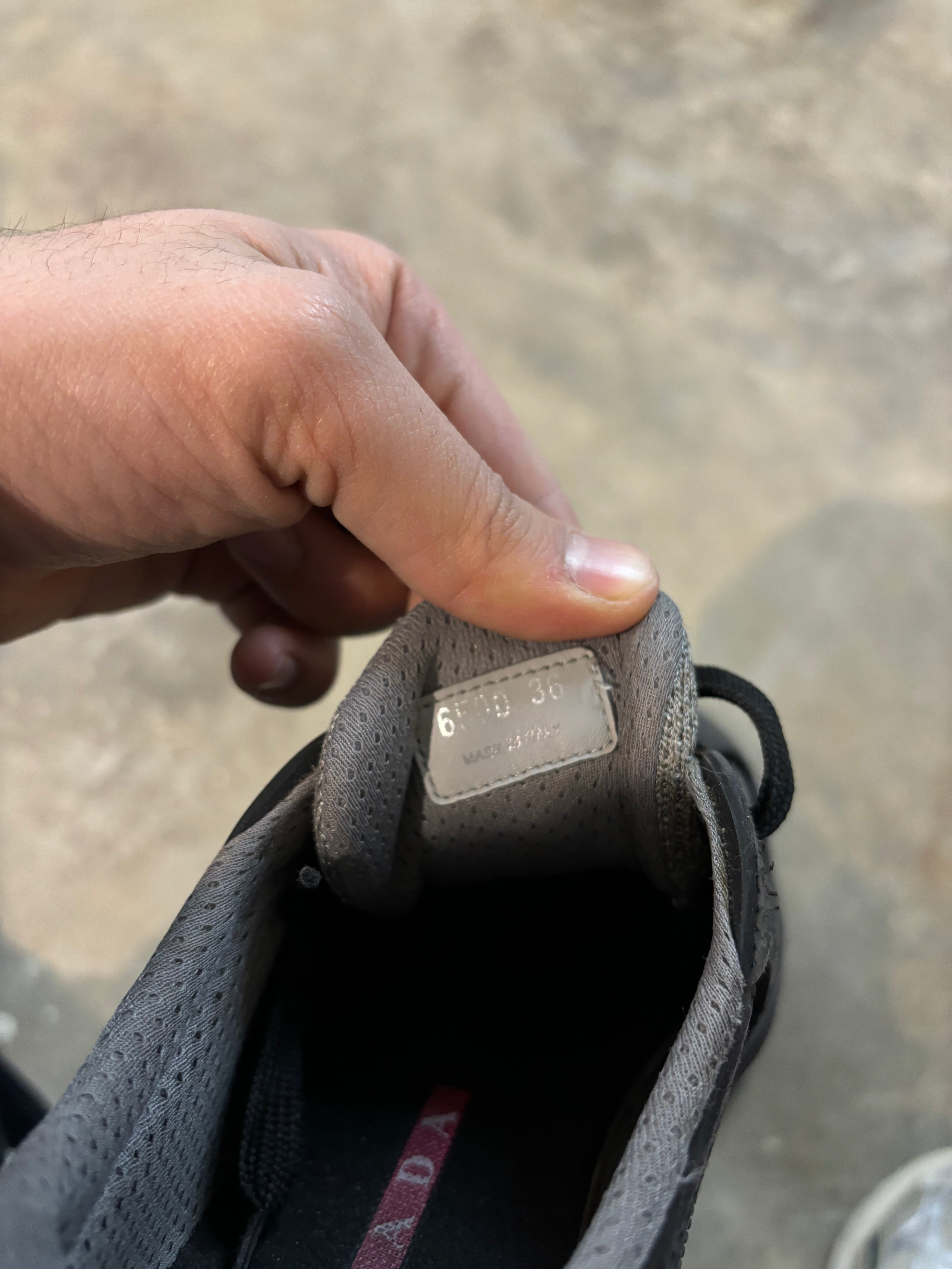 Prada Rubber Cup Black Grey Used 36 No Box