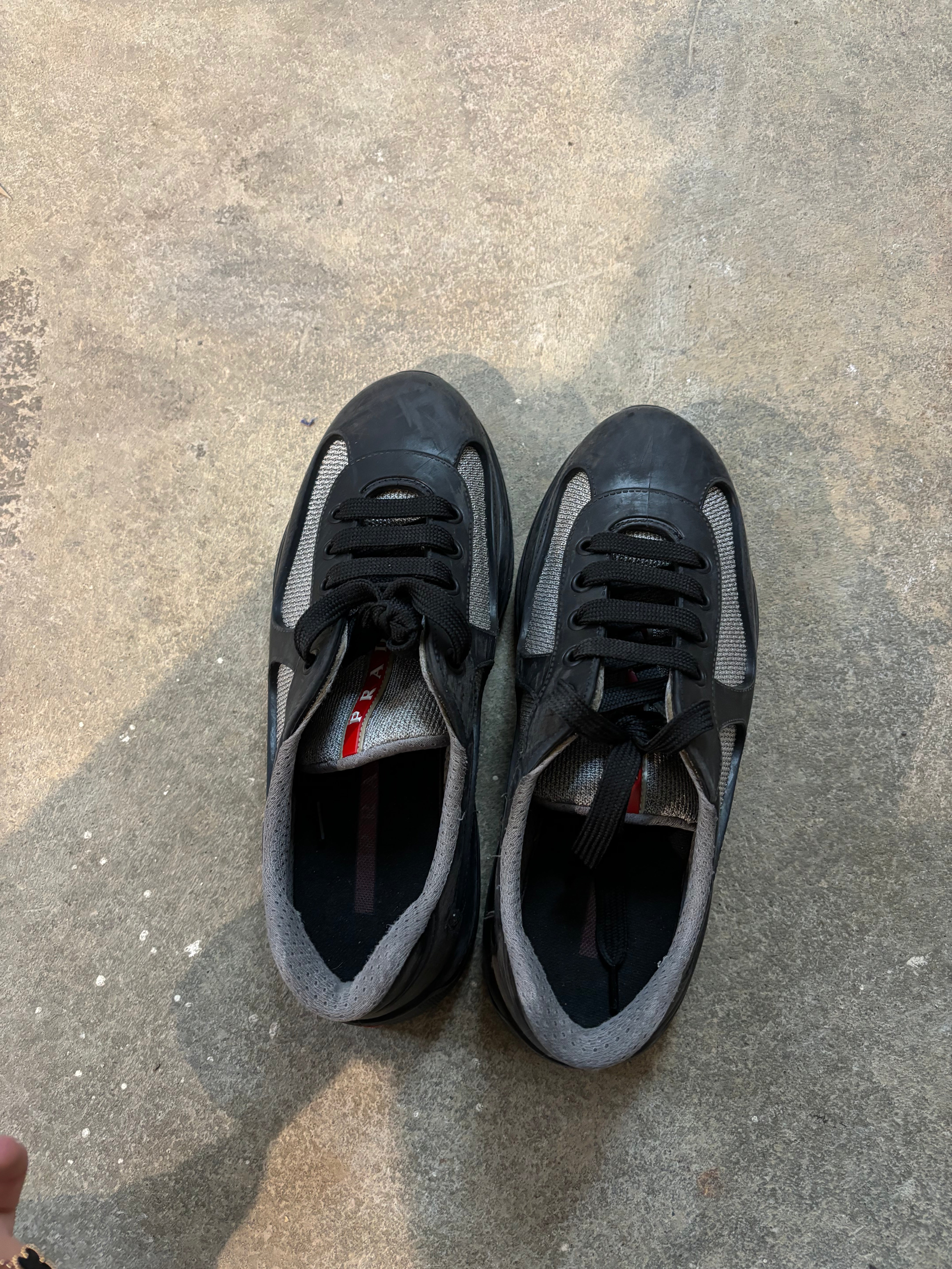 Prada Rubber Cup Black Grey Used 36 No Box