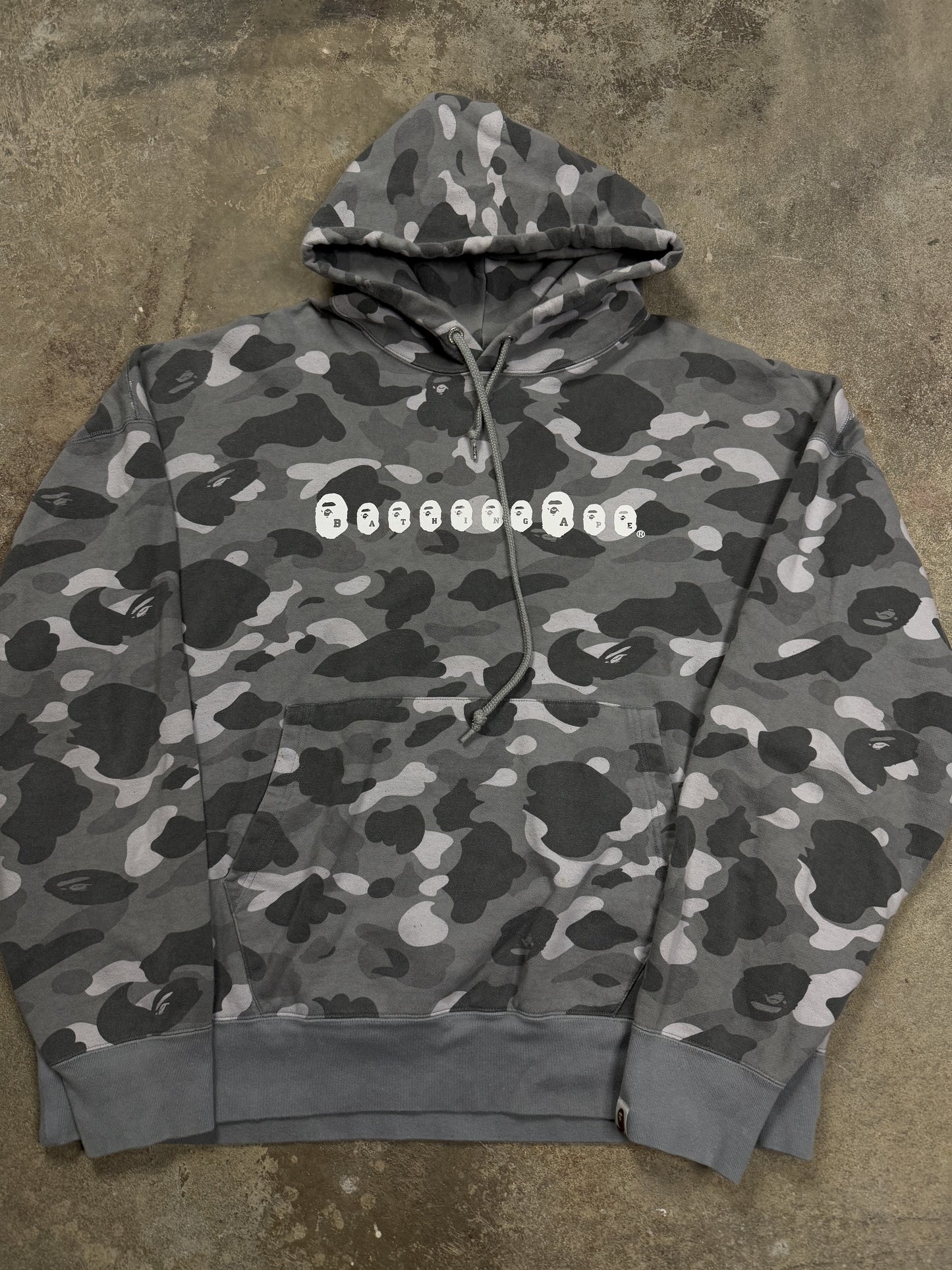 BAPE Hoodie Grey Camo Used XXL