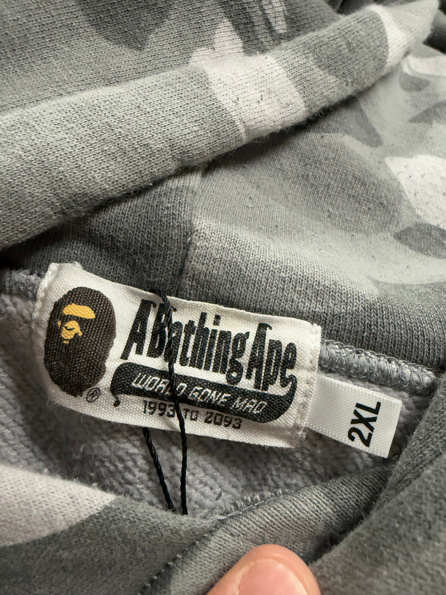 BAPE Hoodie Grey Camo Used XXL