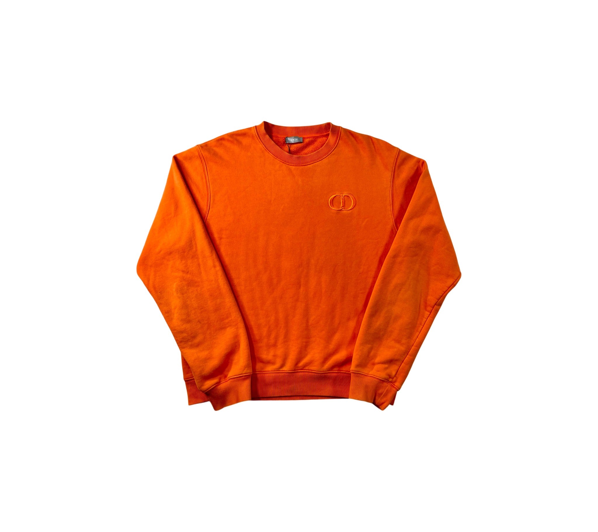 Dior CD Logo Crewneck Orange Sweatshirt