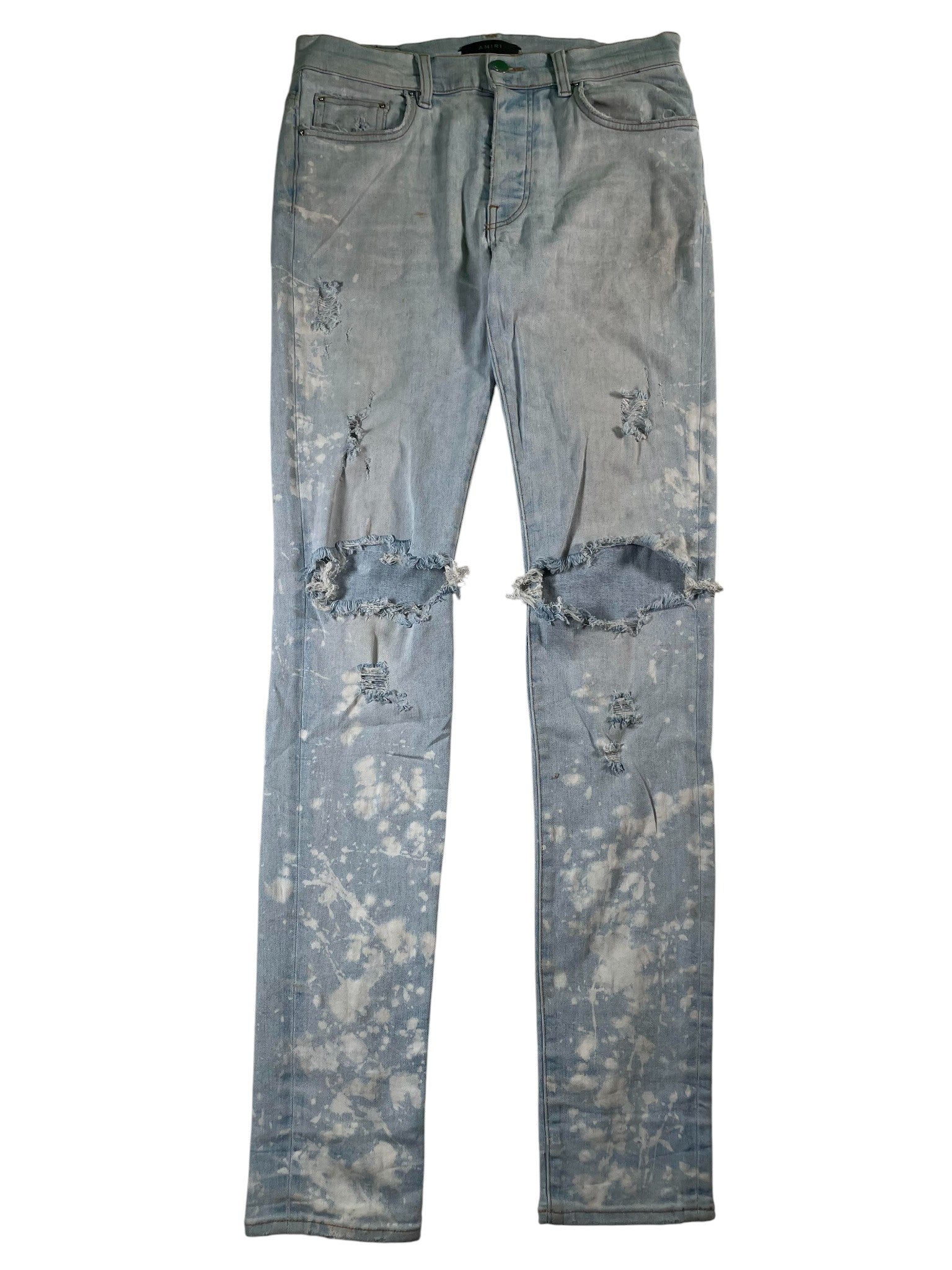 Amiri Light Wash Bleached Thrasher Jeans