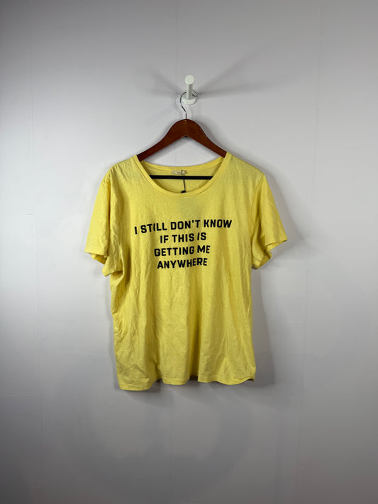 Celine Anywhere Tee Yellow Black Used XXL