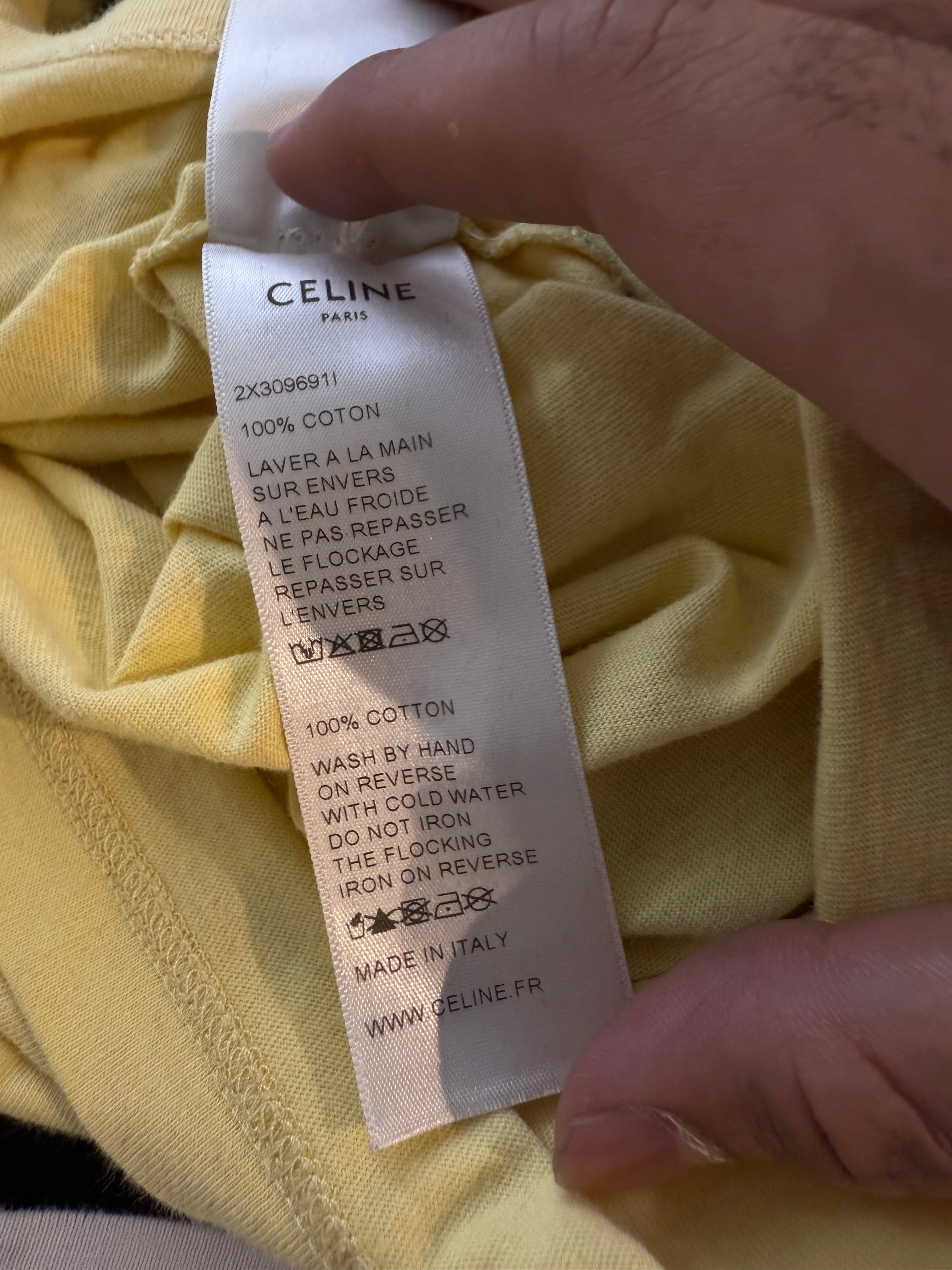 Celine Anywhere Tee Yellow Black Used XXL