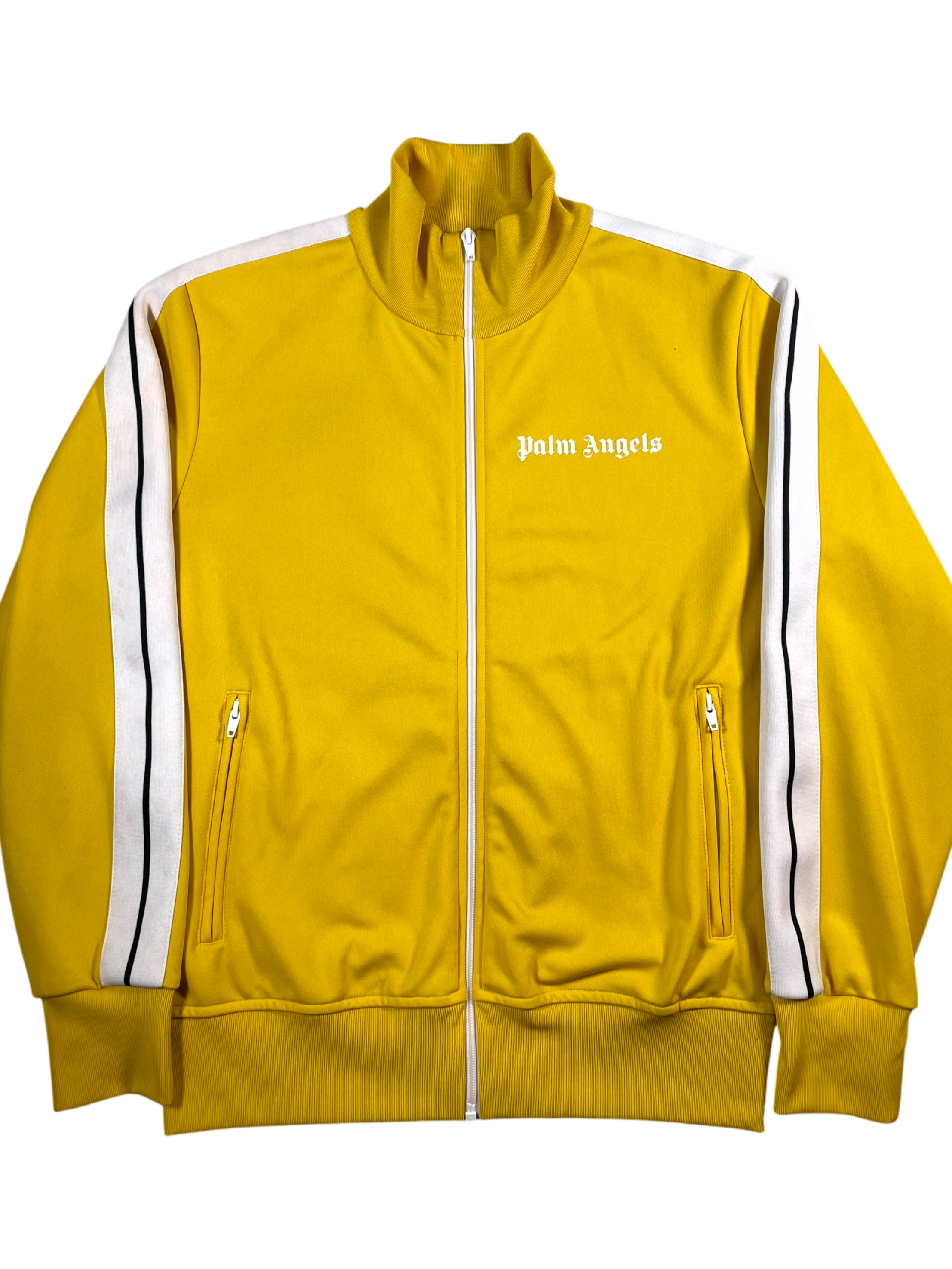 Palm Angels Stripe Yellow & White Track Jacket