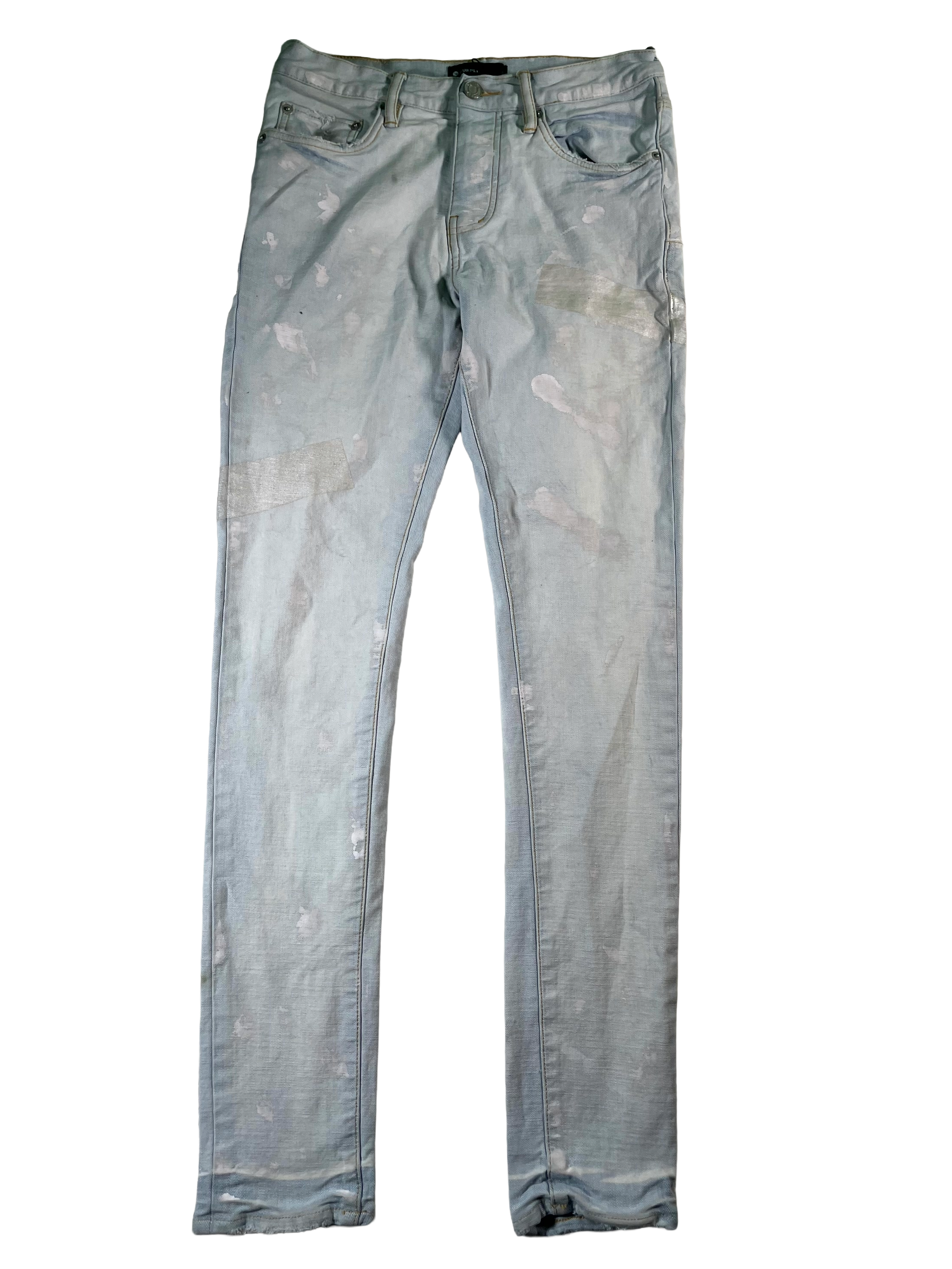 Purple Brand Splatter Light Wash & White Jeans