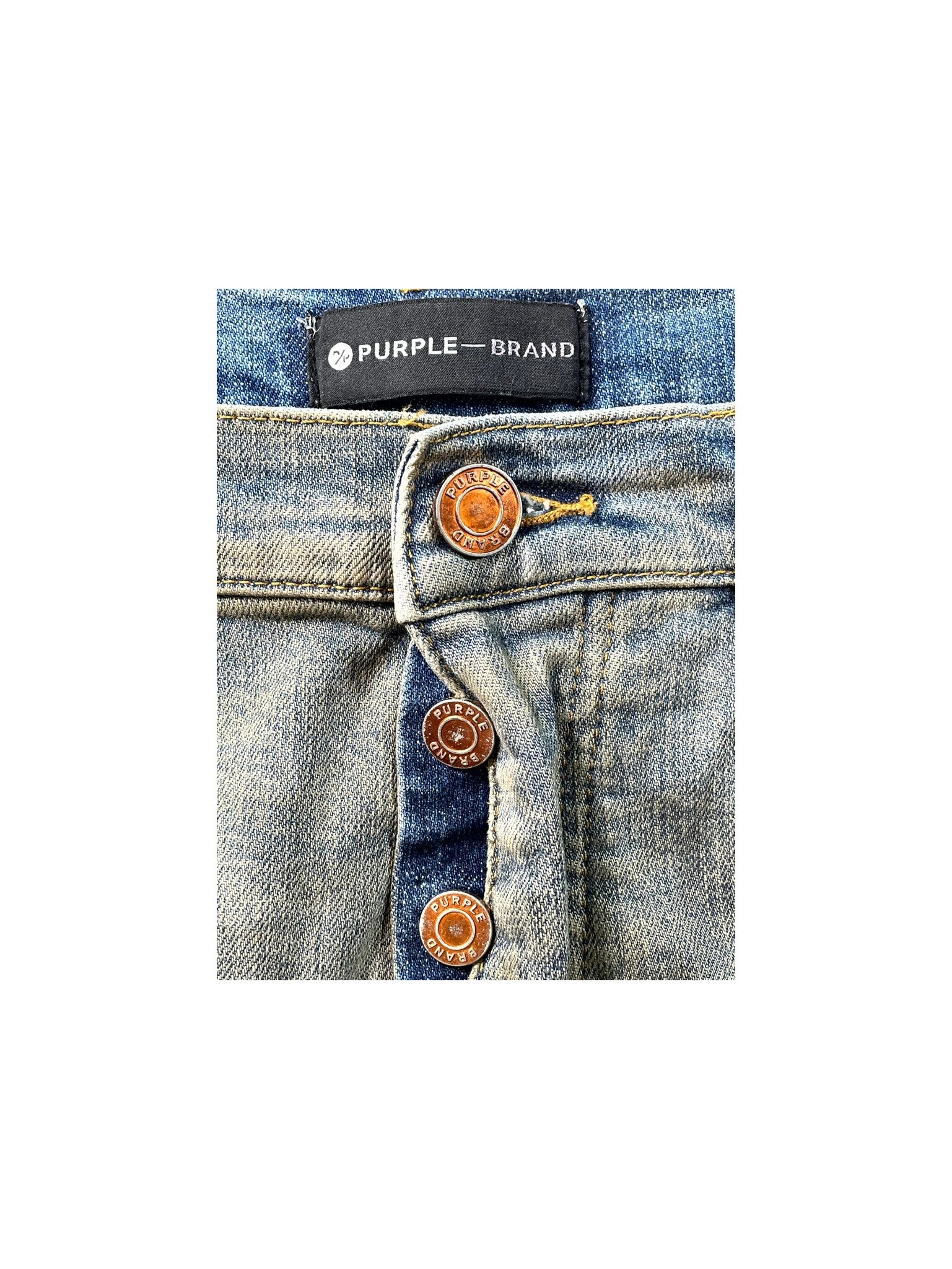 Purple Brand Paint Splatter Faded Wash Jeans