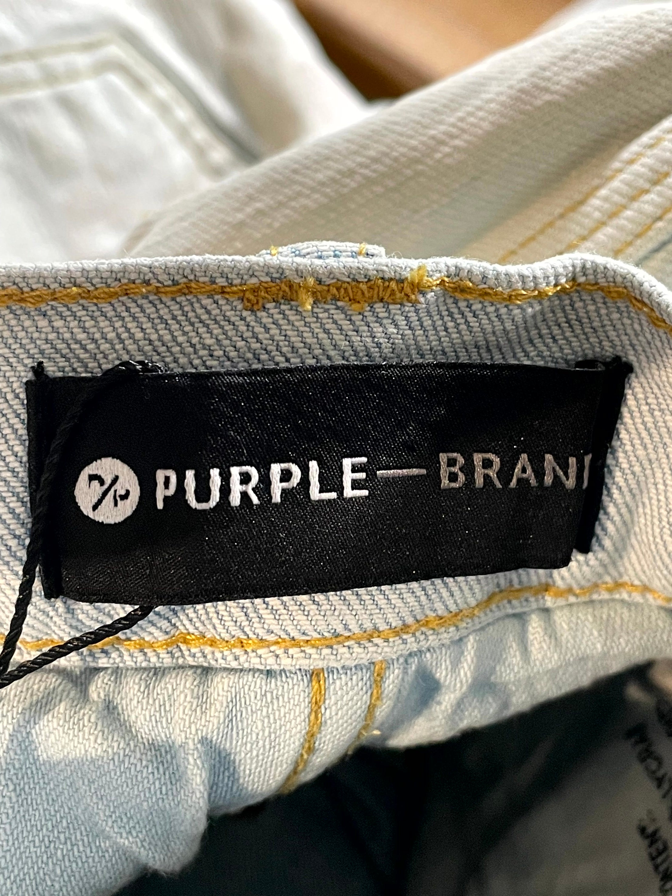 Purple Brand Splatter Light Wash & White Jeans