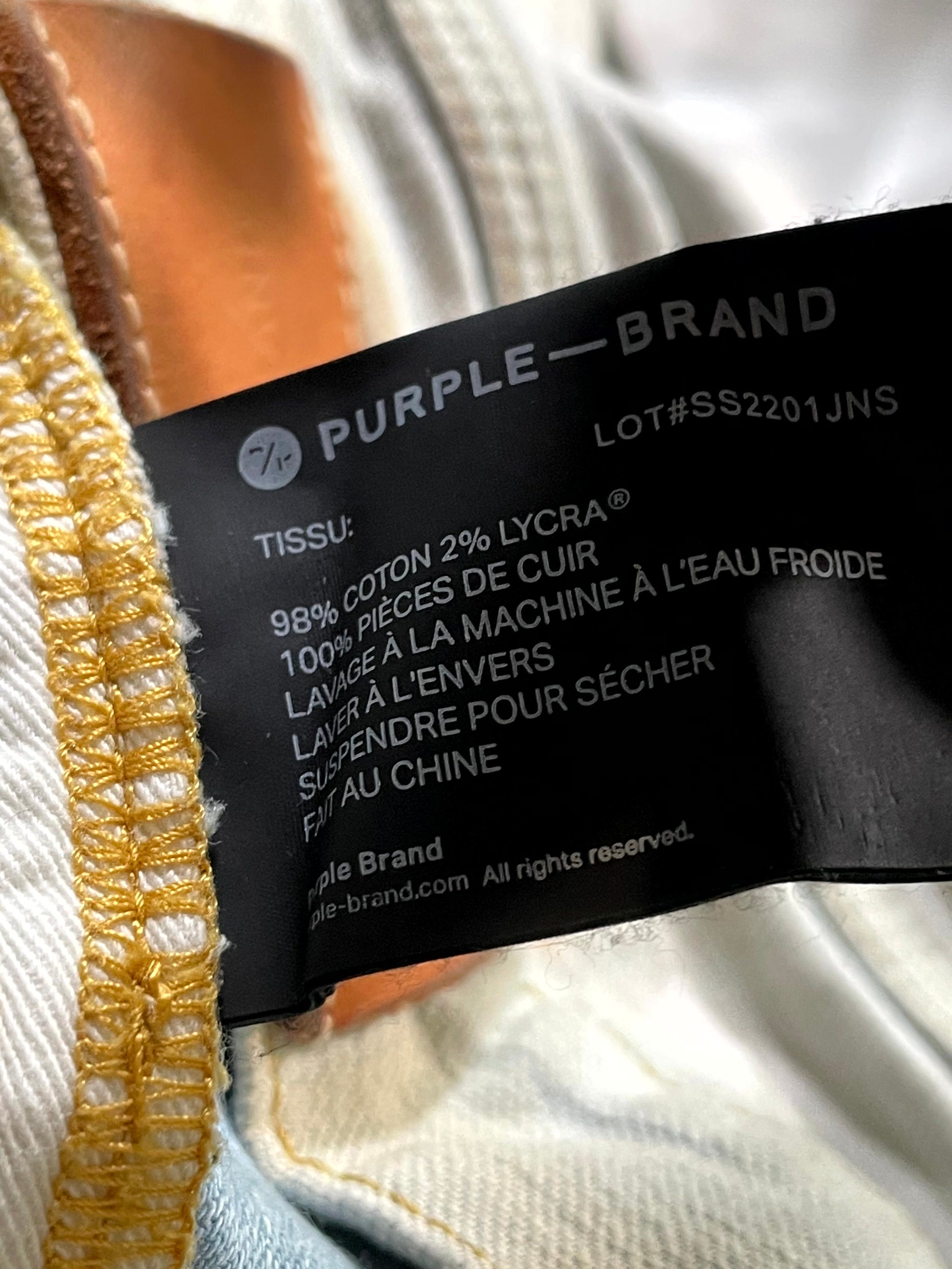 Purple Brand Splatter Light Wash & White Jeans