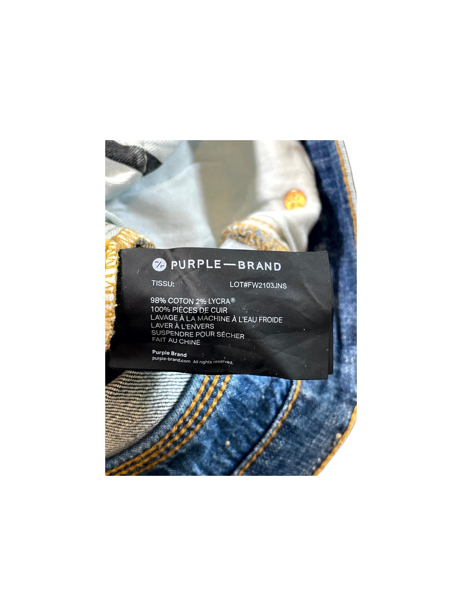 Purple Brand Paint Splatter Faded Wash Jeans