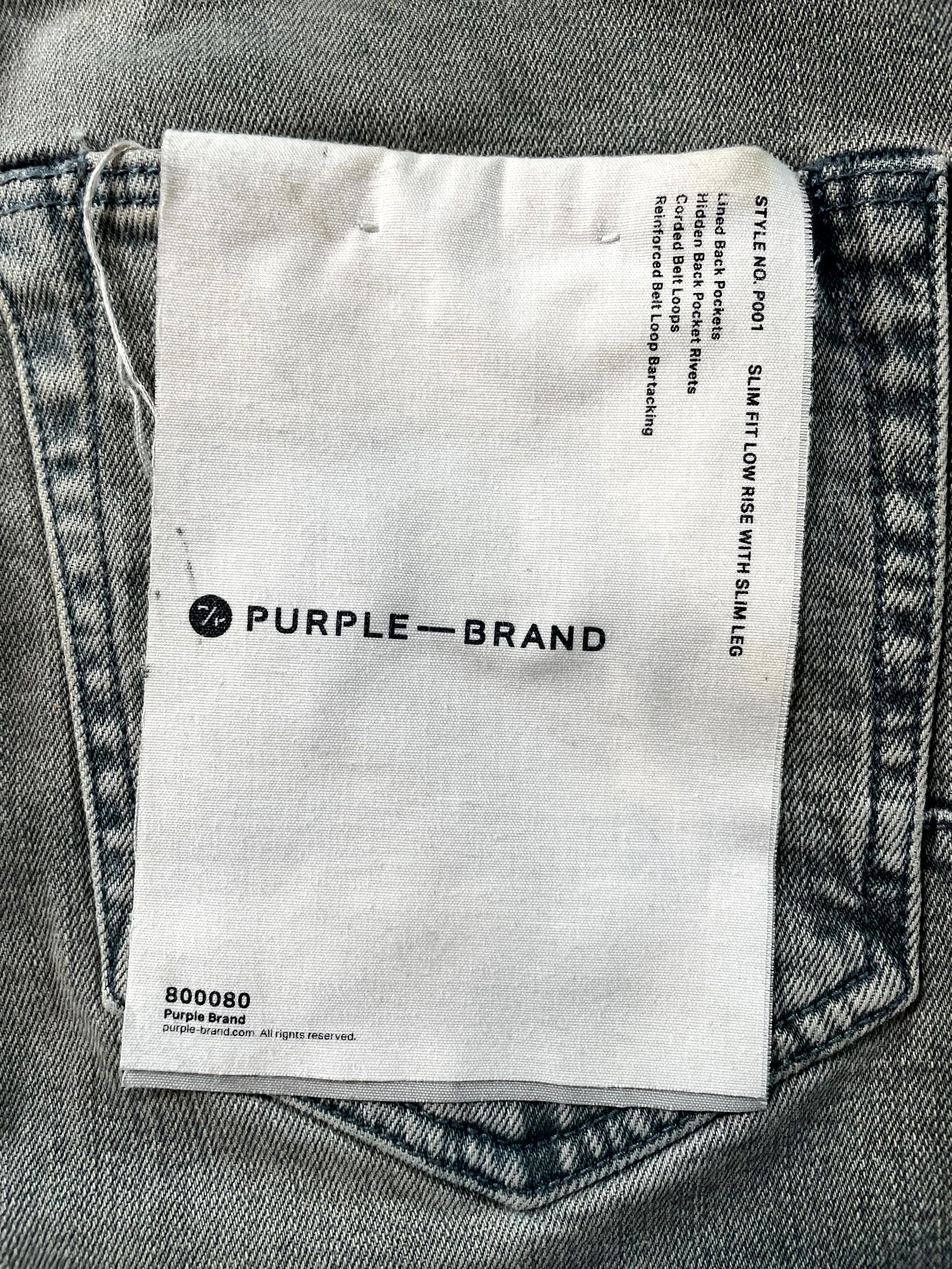 Purple Brand Paint Splatter Faded Wash Jeans