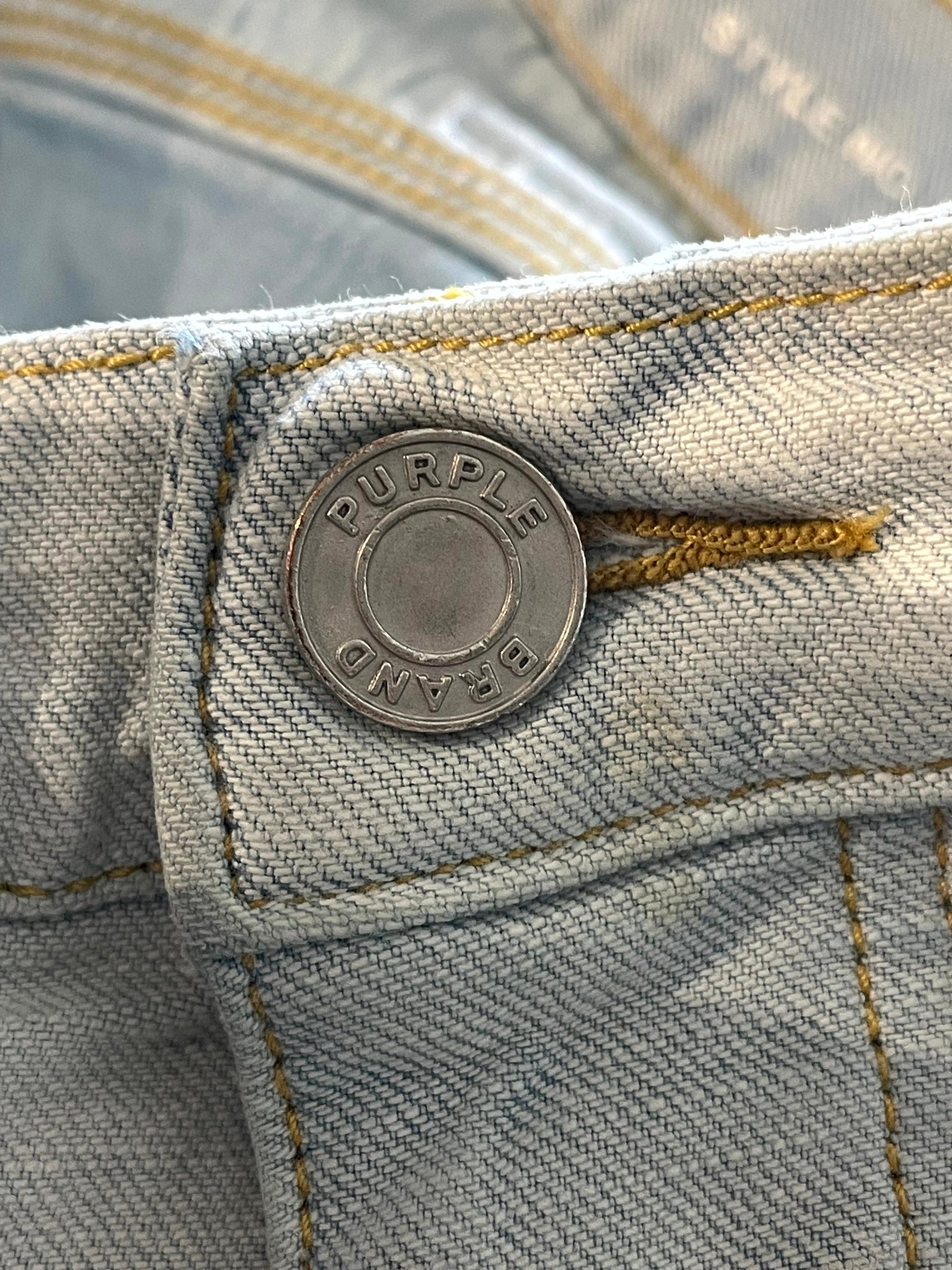 Purple Brand Splatter Light Wash & White Jeans