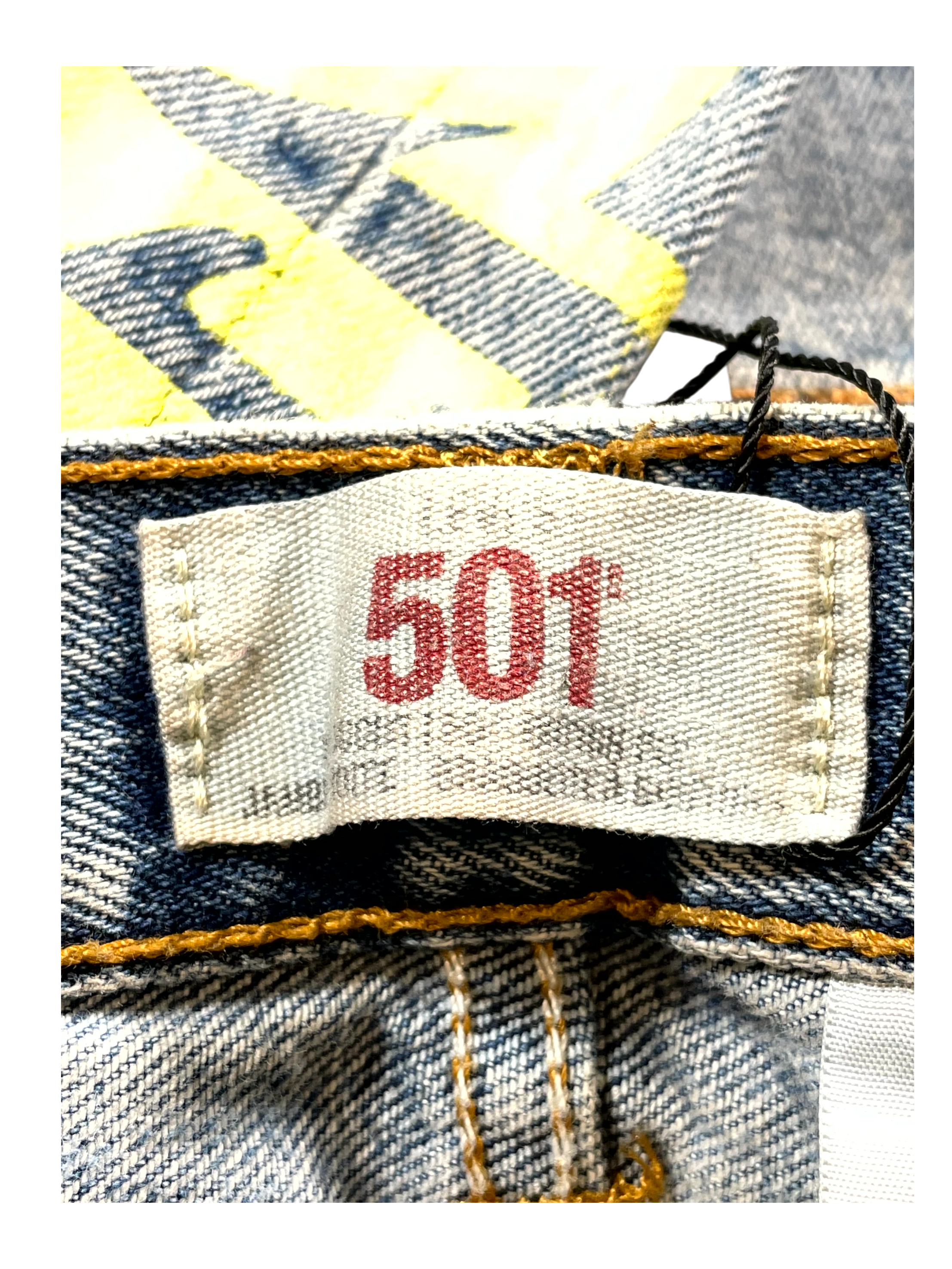 Sp5der Star Light Wash & Yellow Jeans