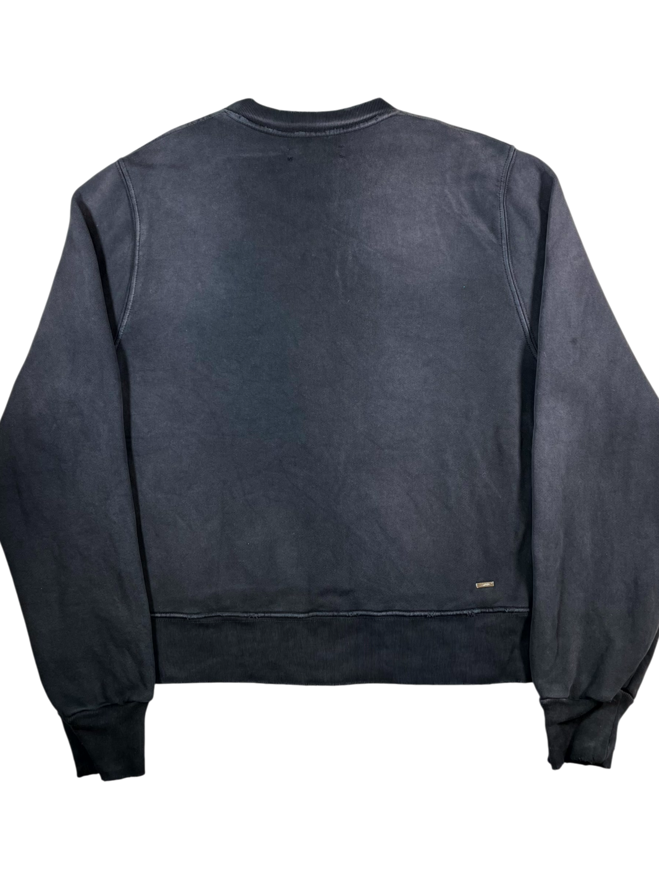 Amiri Leather Arc Logo Crewneck Black Sweatshirt