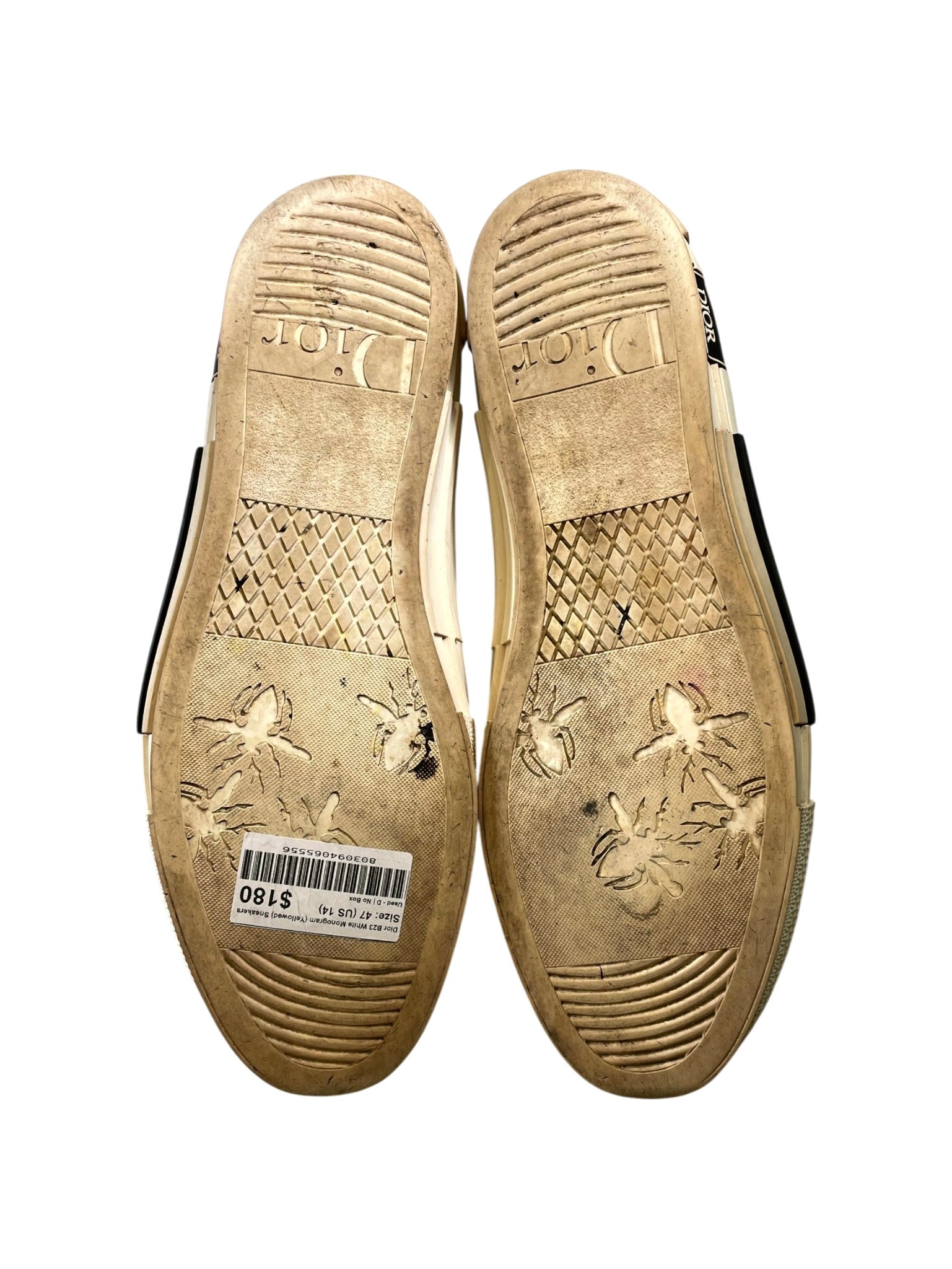 Dior "B23 Monogram" (Yellowed) & White Sneakers