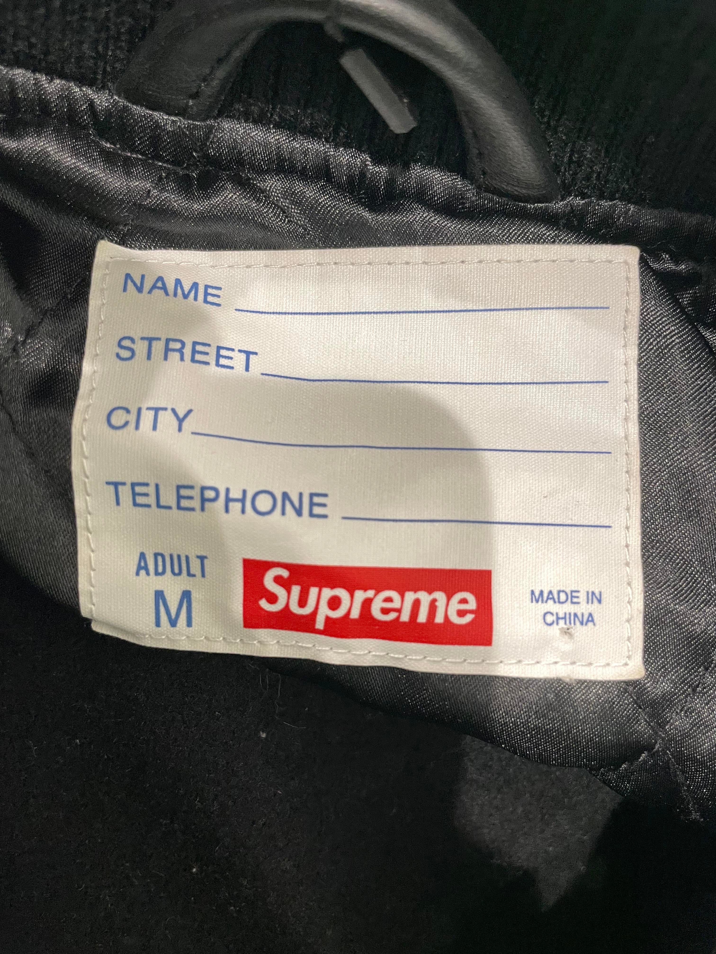 Supreme "Wave" Black & Green Varsity Jacket
