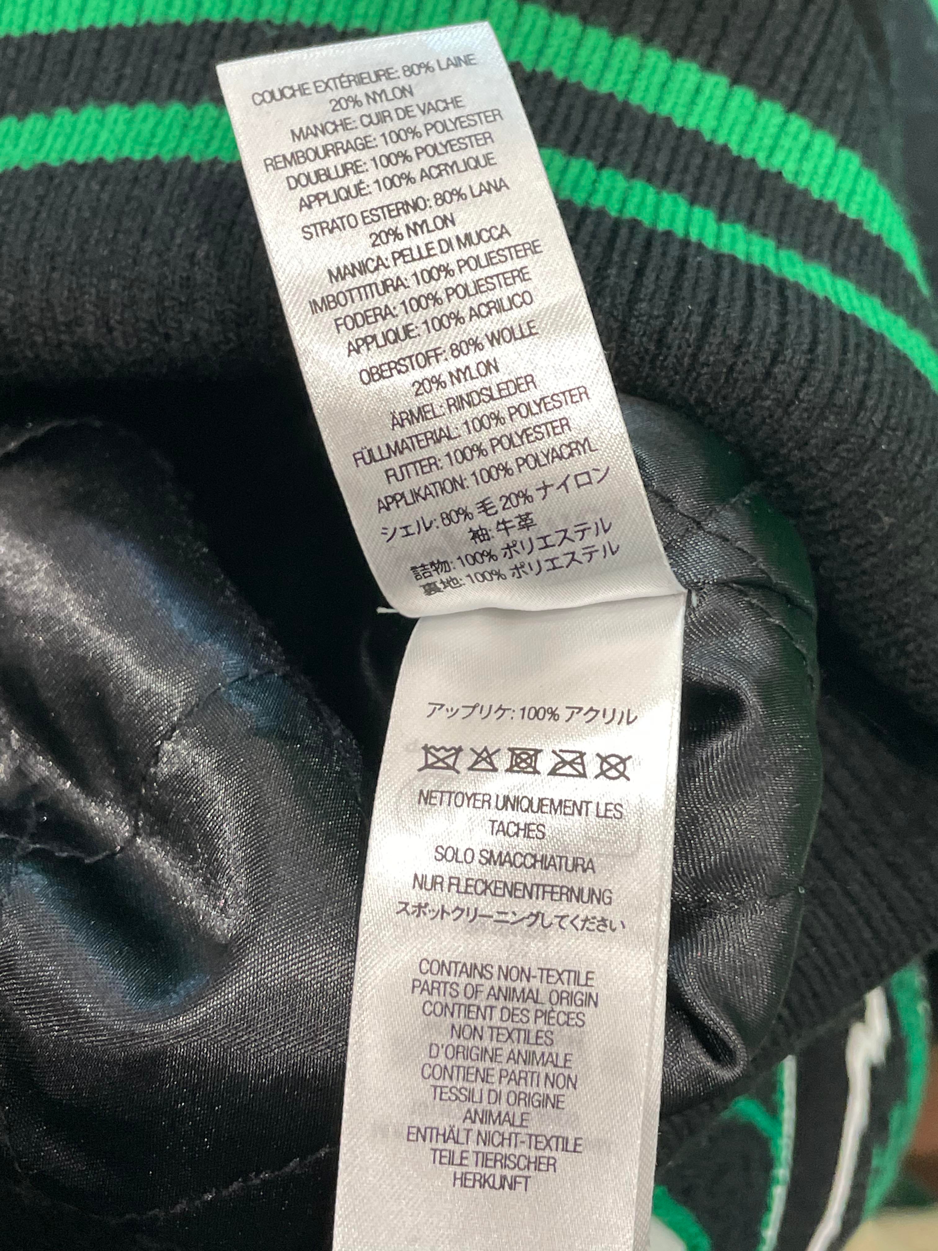 Supreme "Wave" Black & Green Varsity Jacket