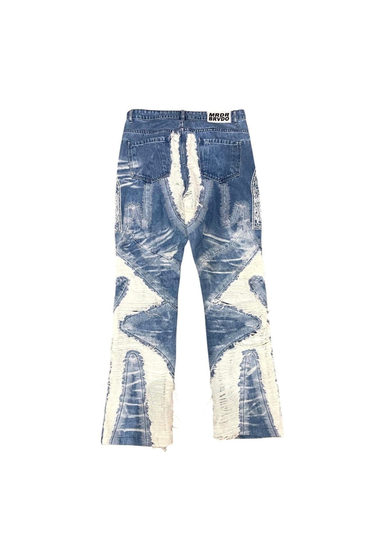 Who Decides War Embroidered Side Logo Light Wash Jeans