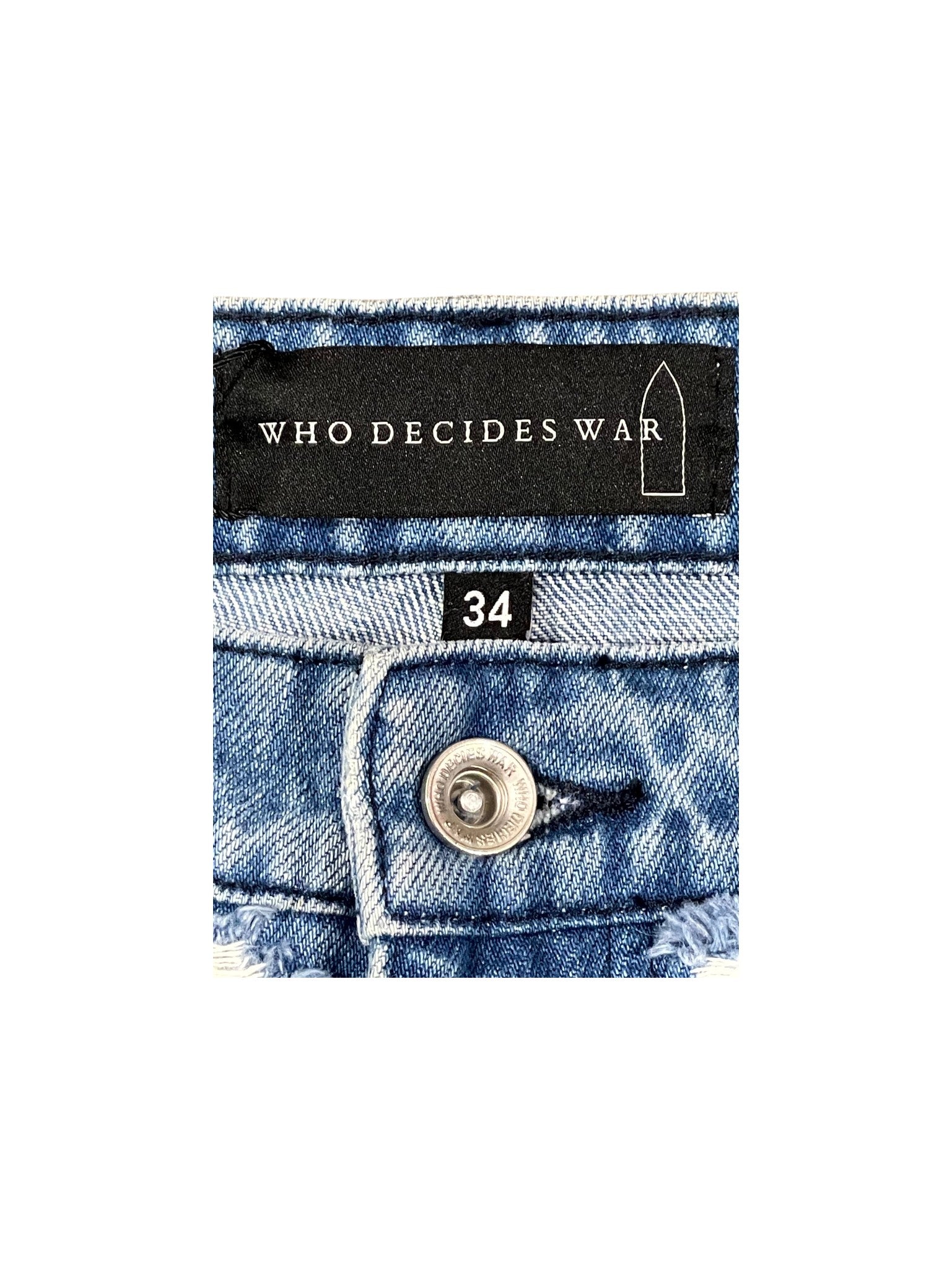 Who Decides War Embroidered Side Logo Light Wash Jeans