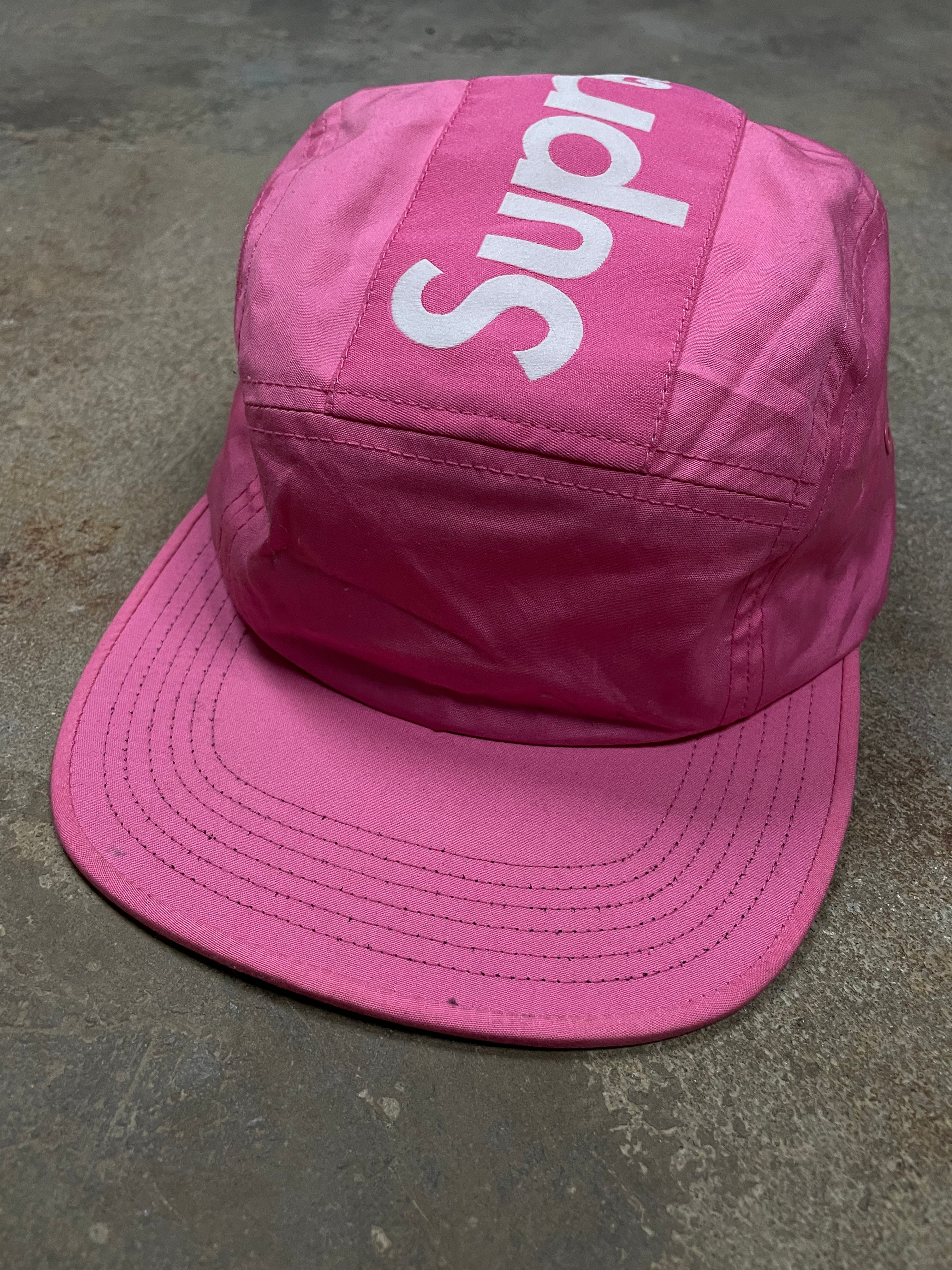 Supreme Nylon Cap Pink White Used OS