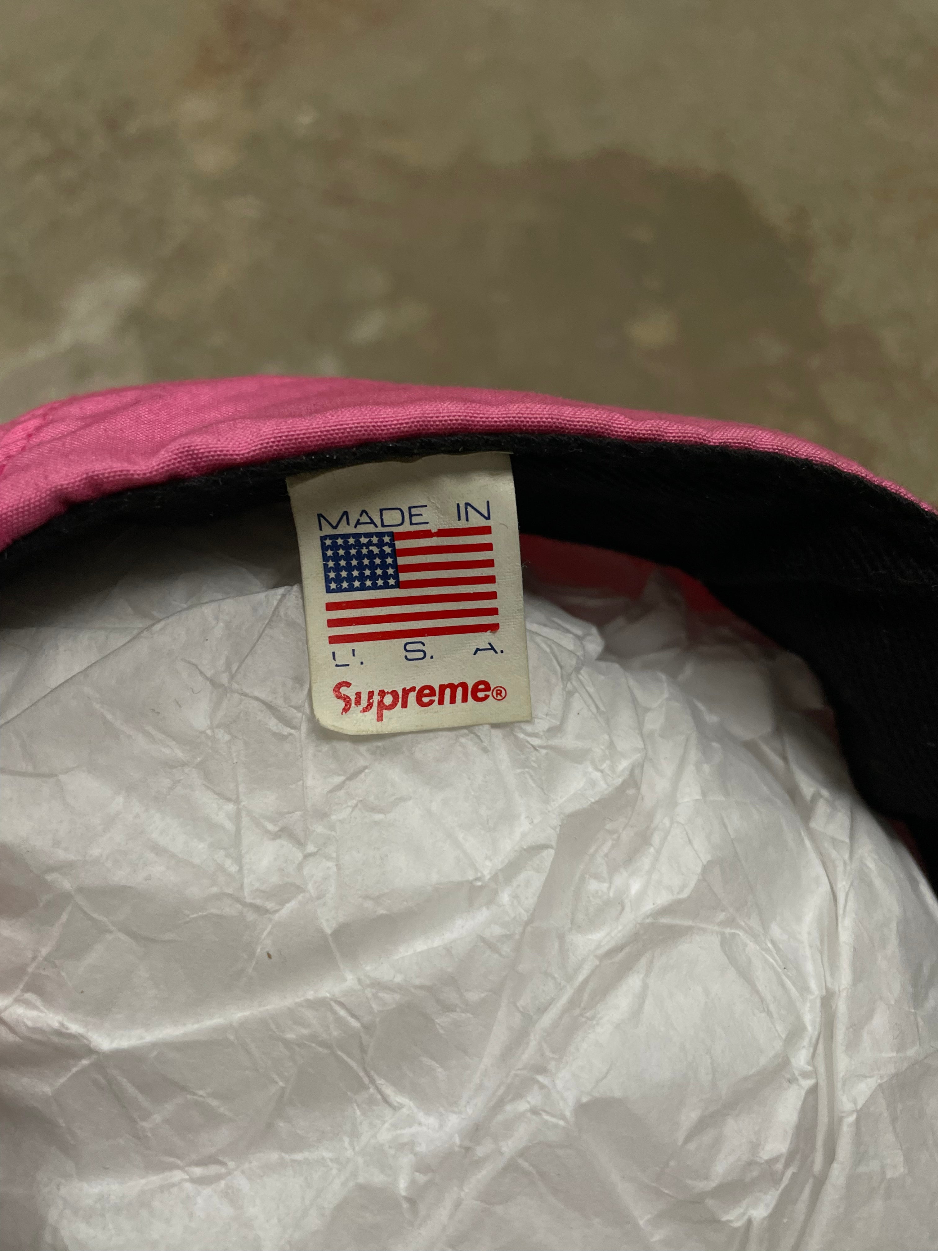 Supreme Nylon Cap Pink White Used OS