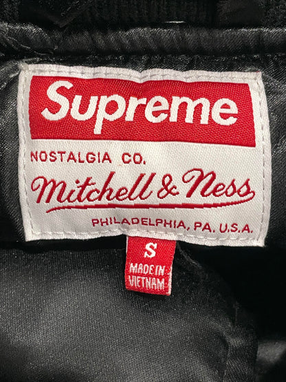 Supreme x Mitchell & Ness Satin Black Varsity Jacket