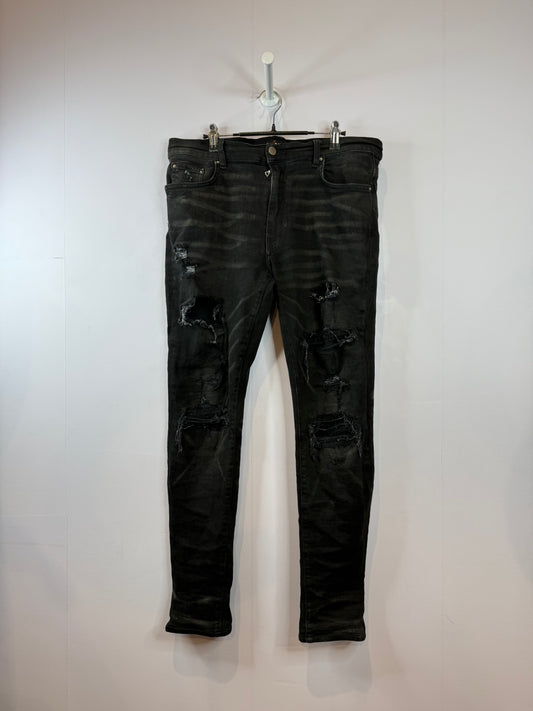 Amiri Black Wool Patch Black Jeans