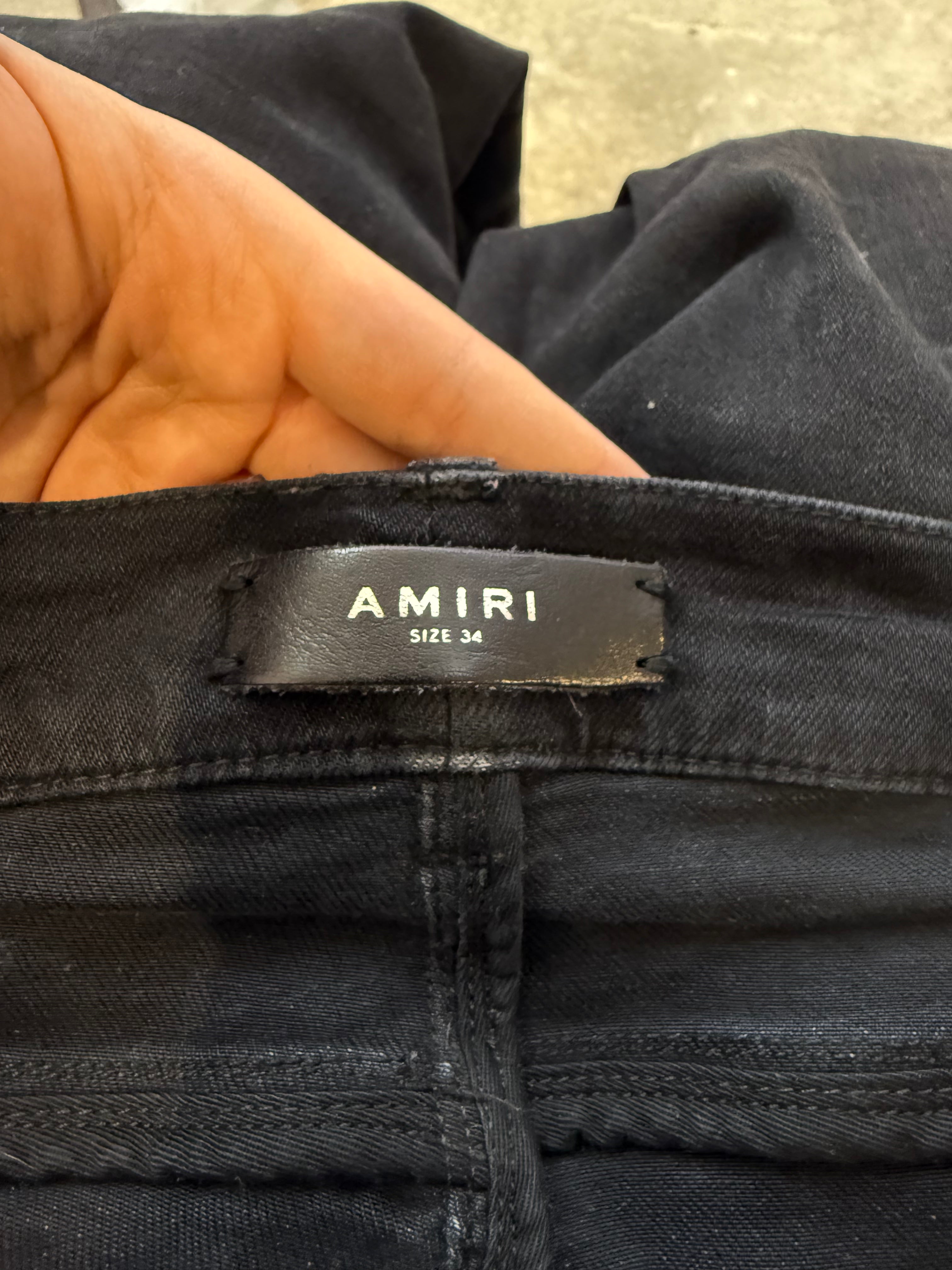 Amiri Black Wool Patch Black Jeans