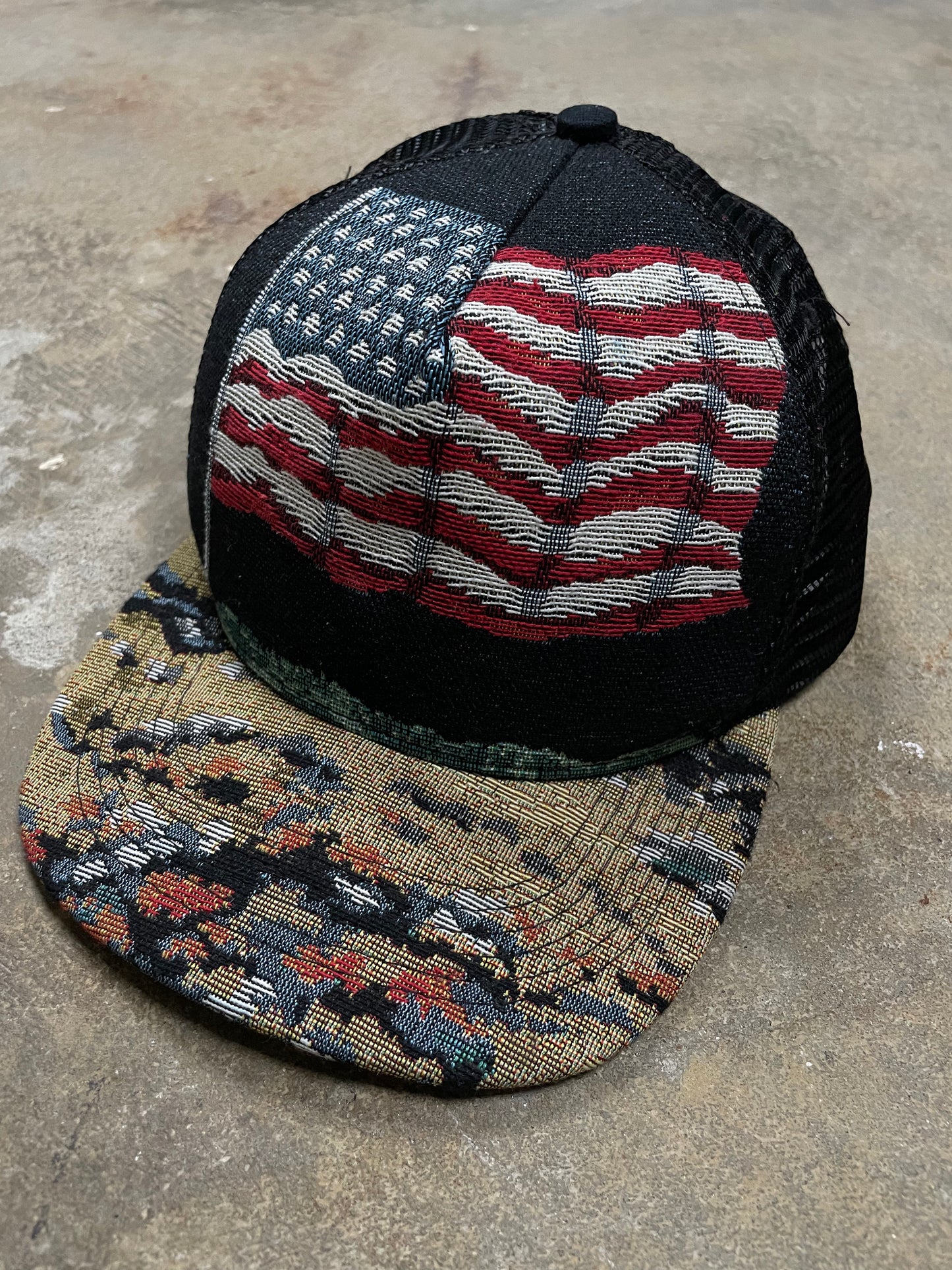 Saint Laurent Cap Black American Flag OS Used